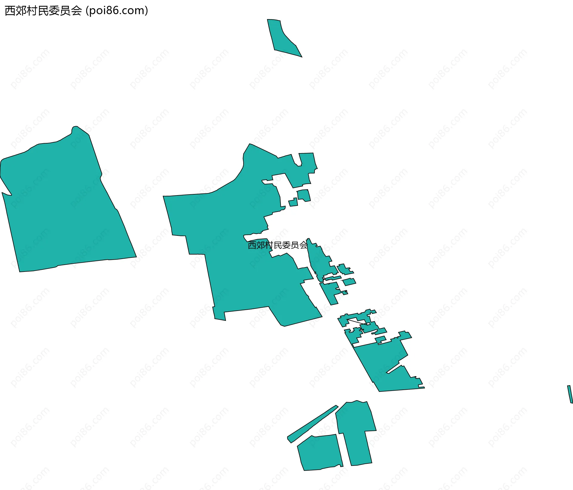 西郊村民委员会边界地图