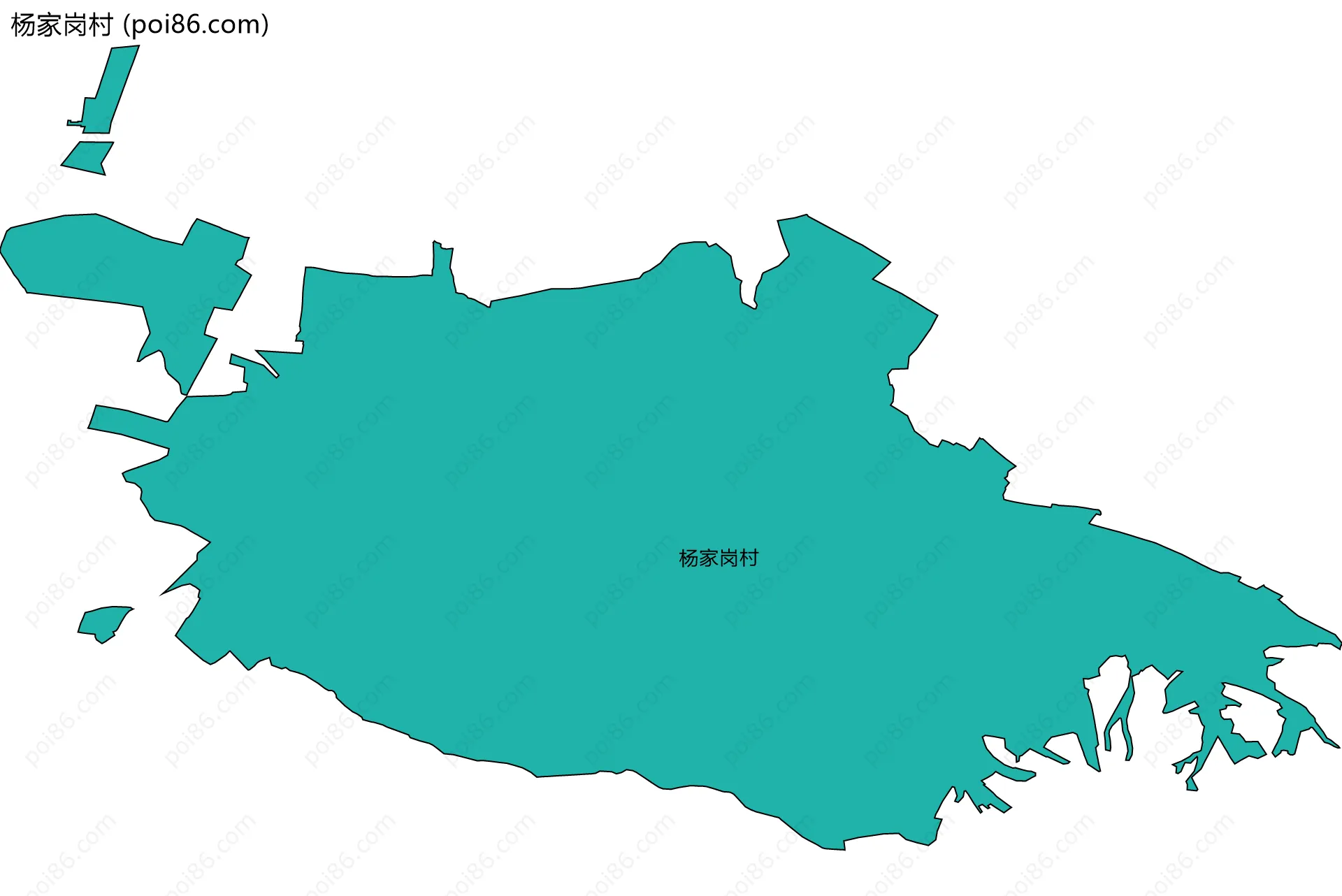 杨家岗村边界地图