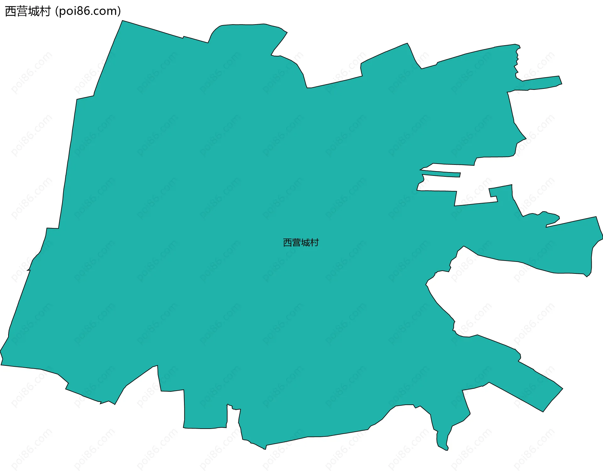 西营城村边界地图