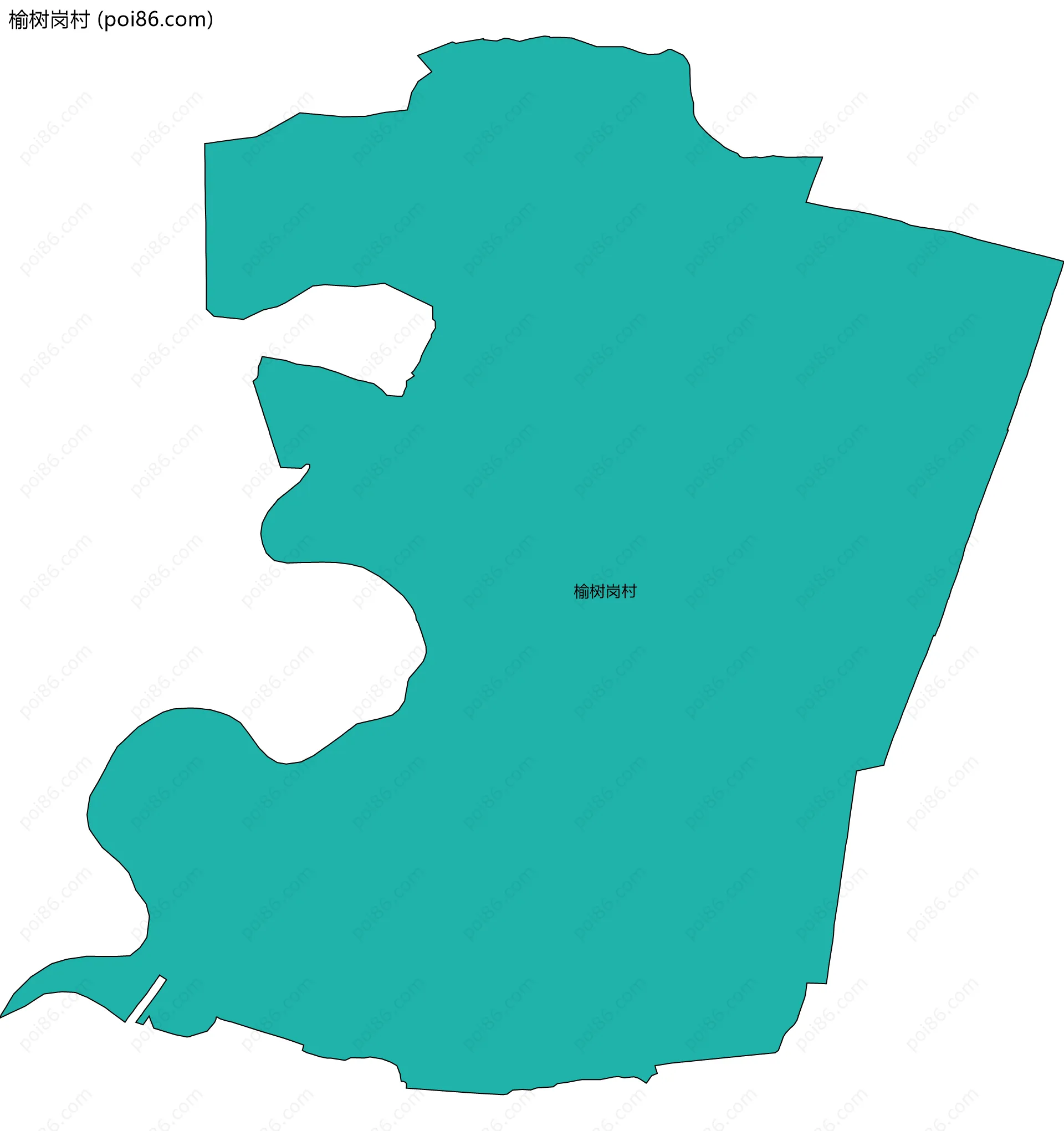 榆树岗村边界地图