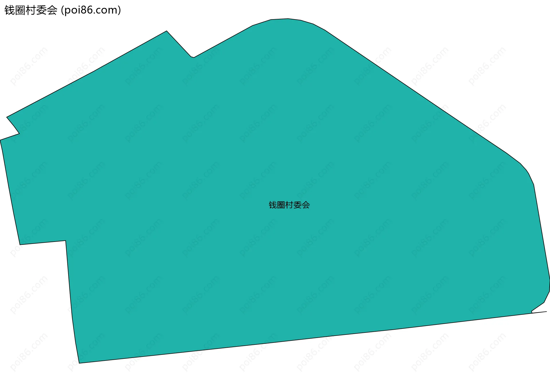 钱圈村委会边界地图