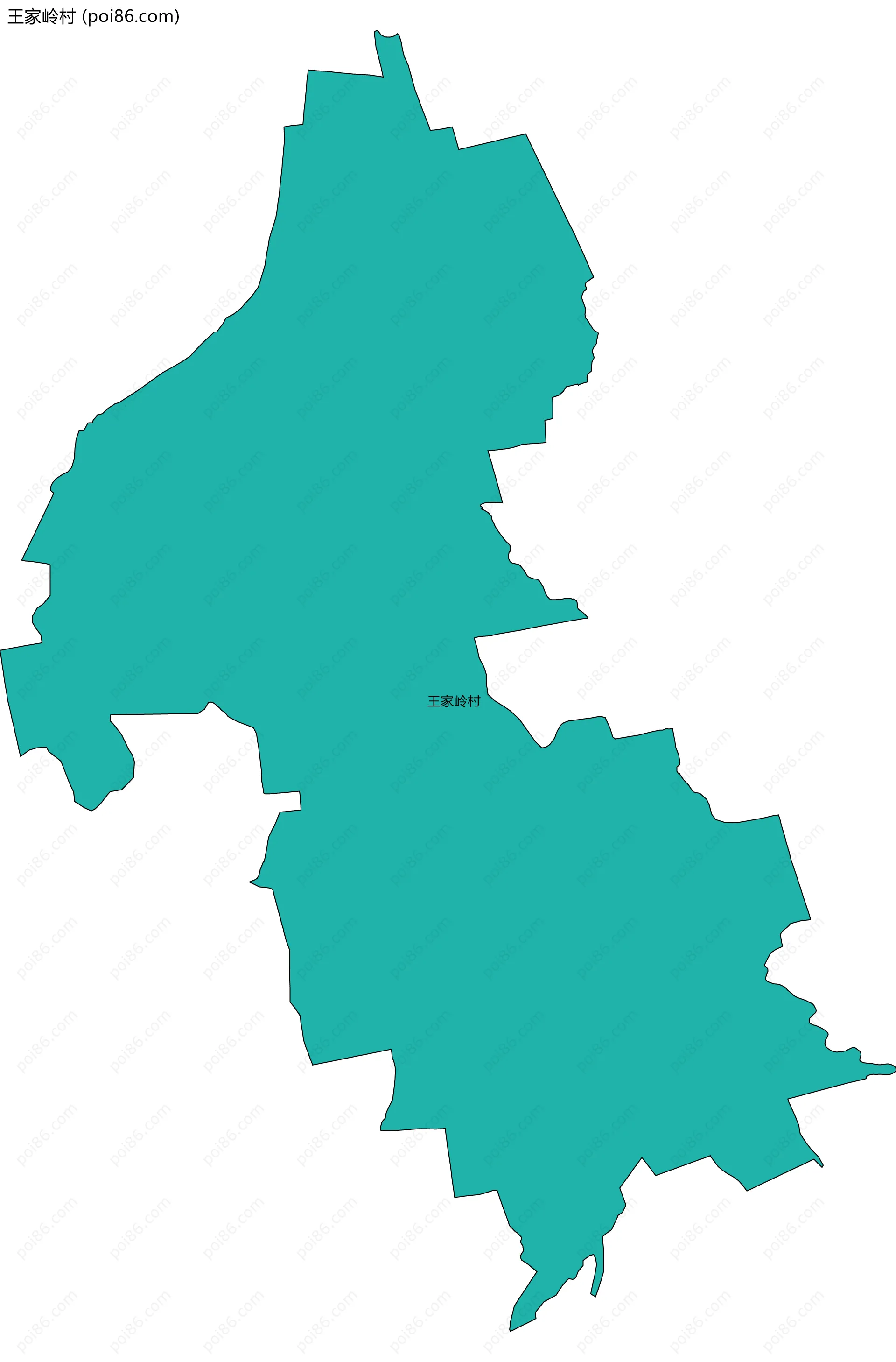 王家岭村边界地图