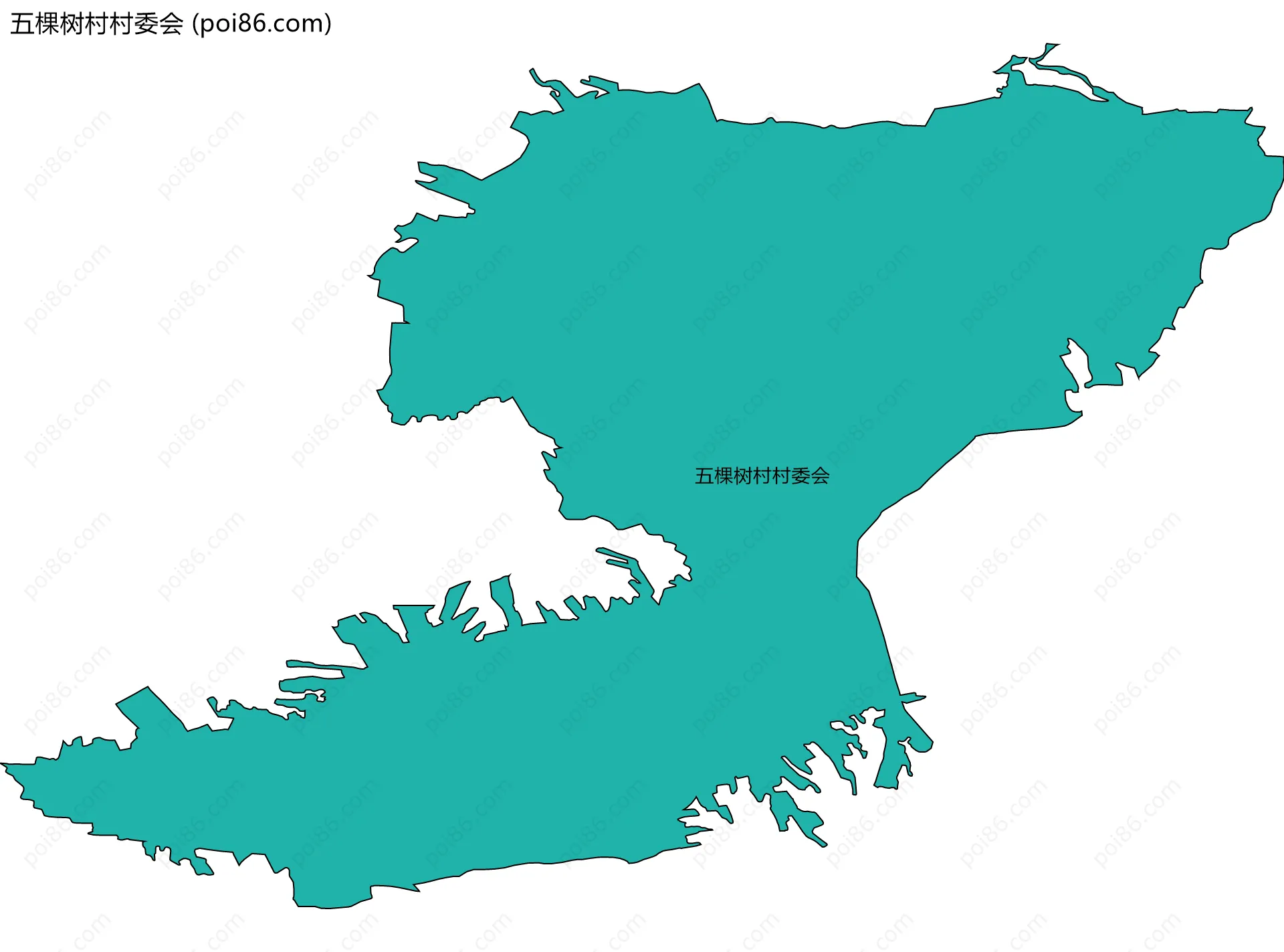 五棵树村村委会边界地图