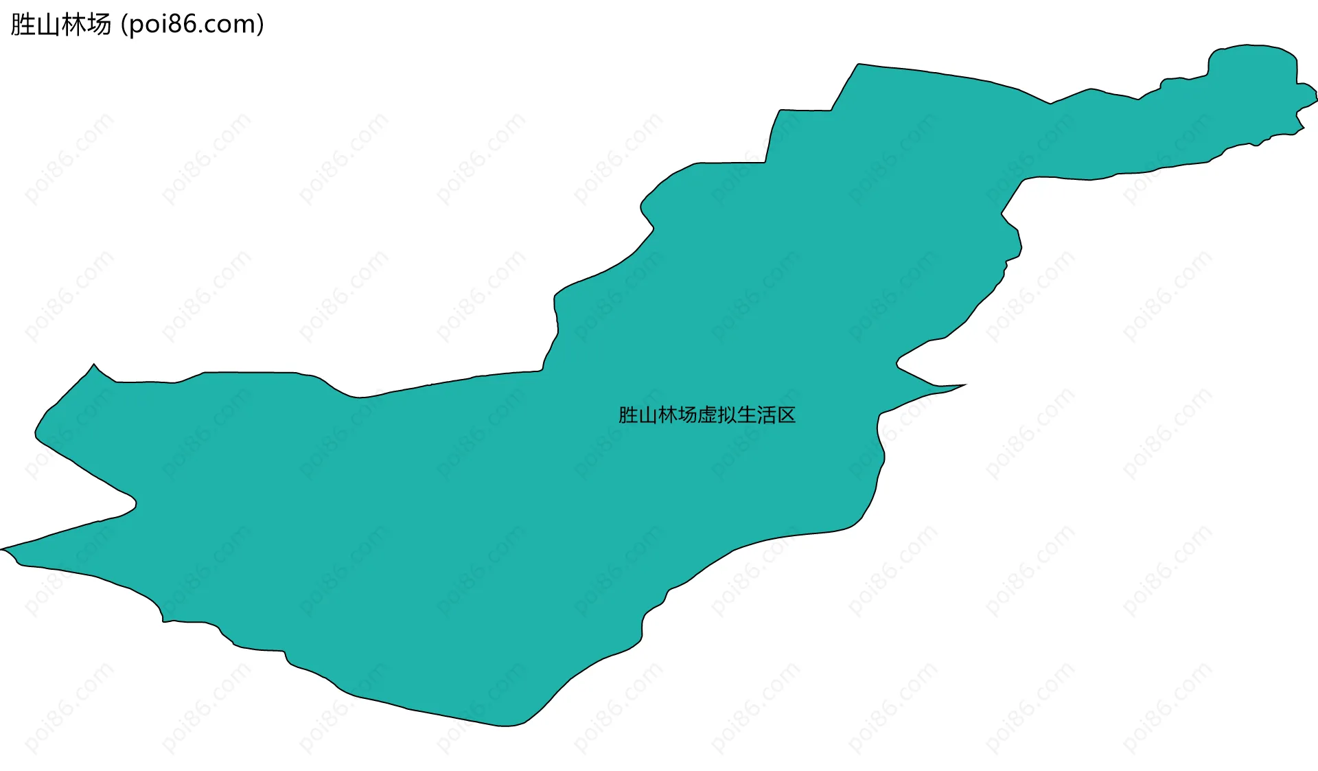 胜山林场边界地图(五级行政区划)