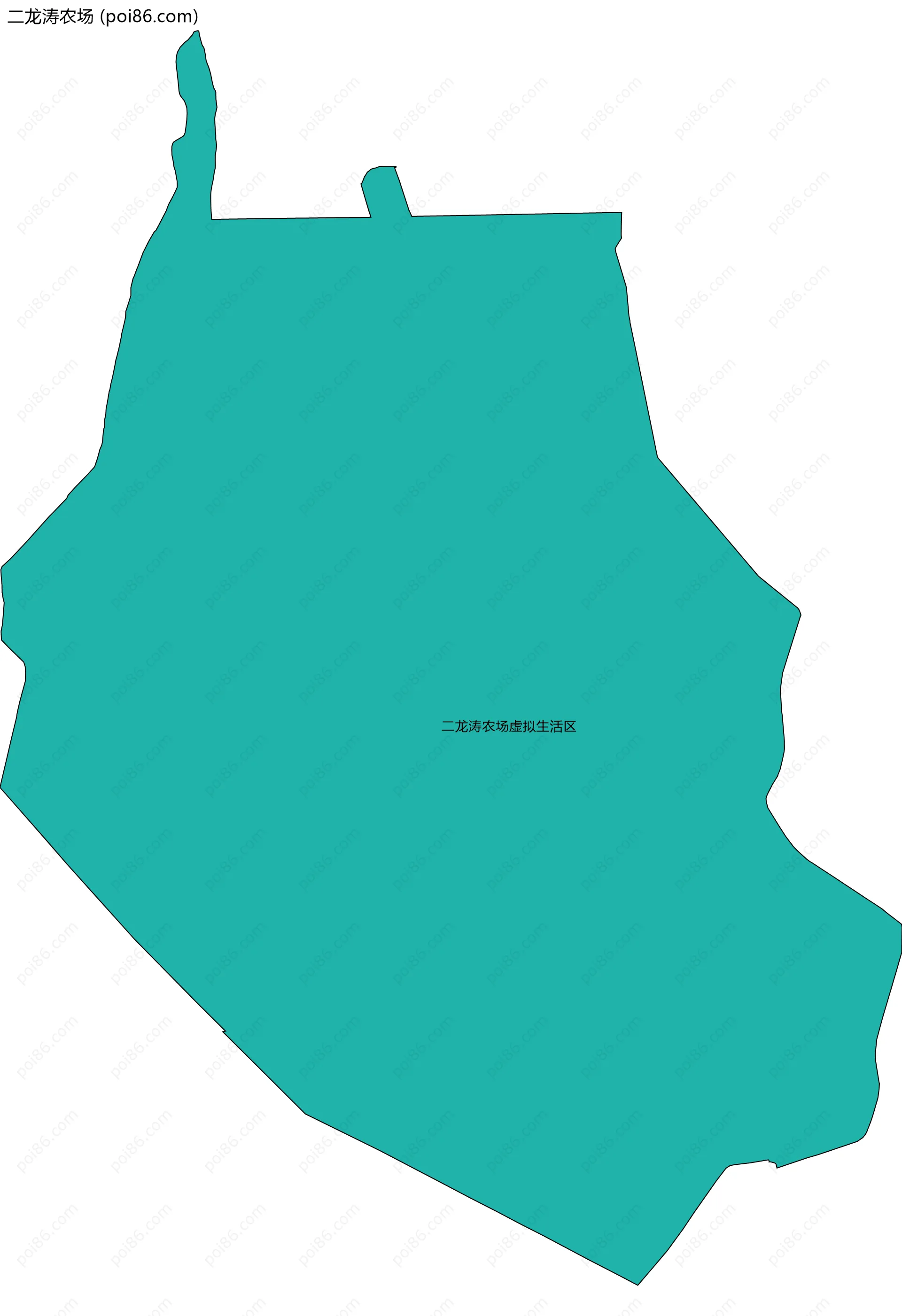 二龙涛农场边界地图(五级行政区划)