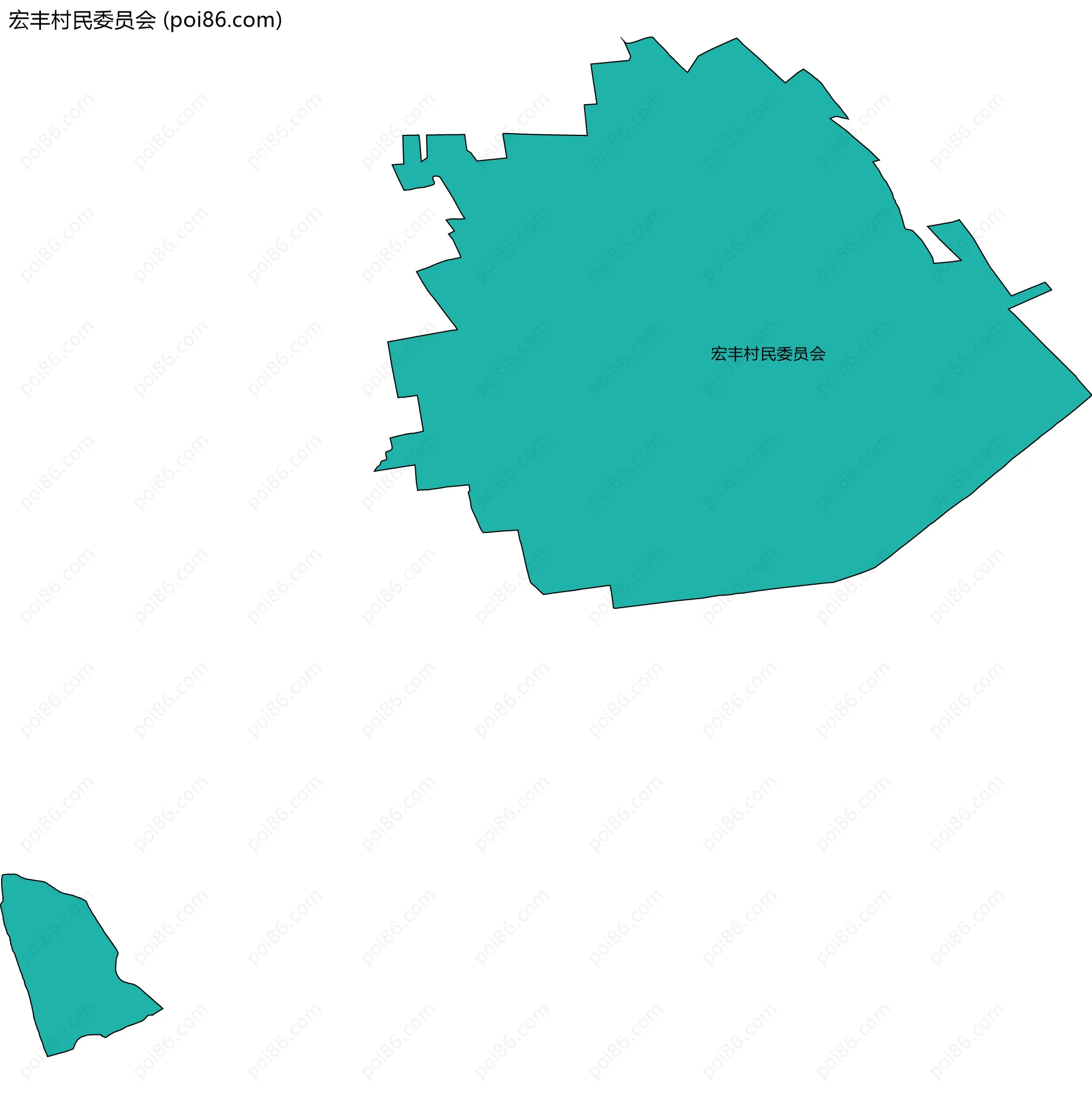 宏丰村民委员会边界地图