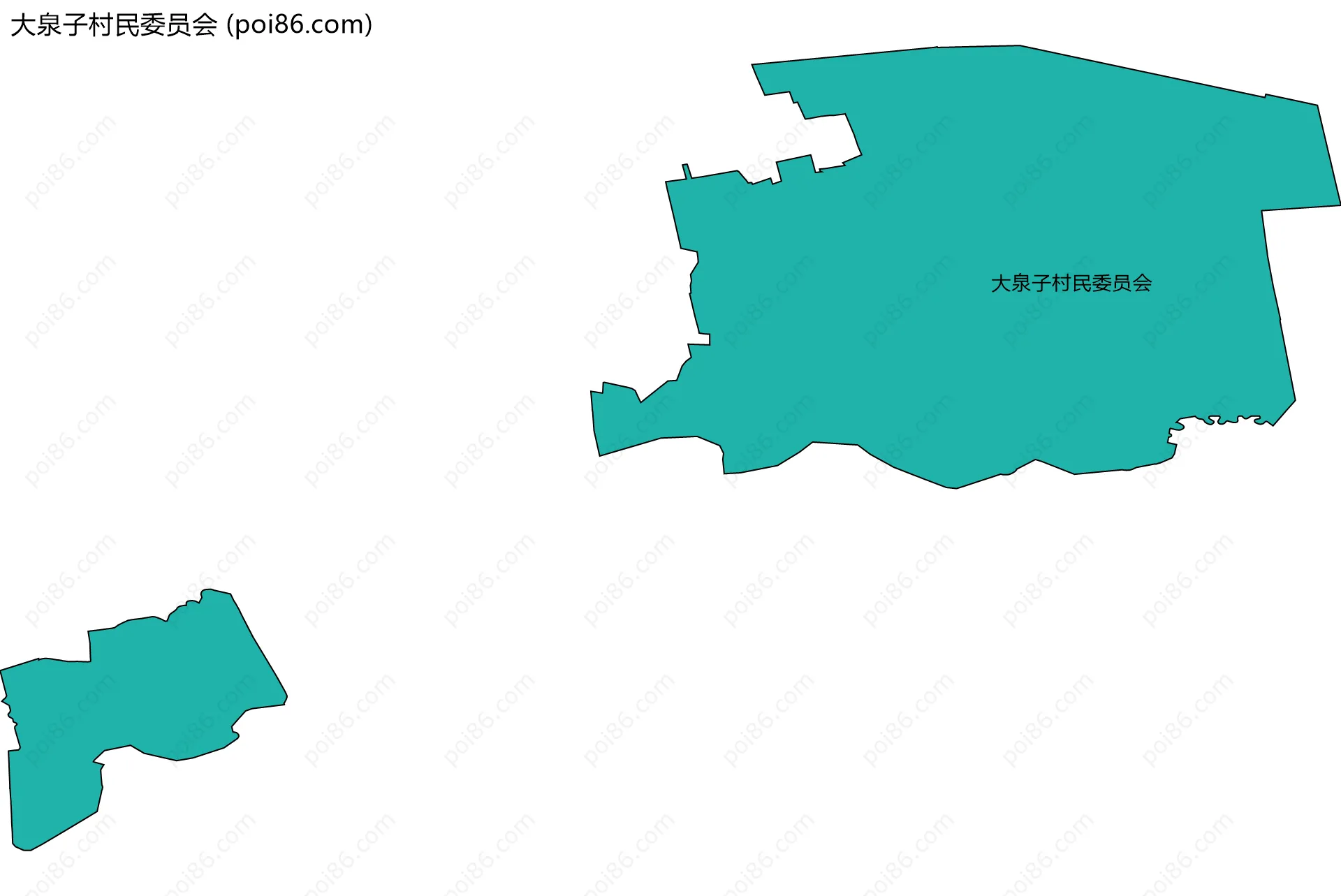 大泉子村民委员会边界地图