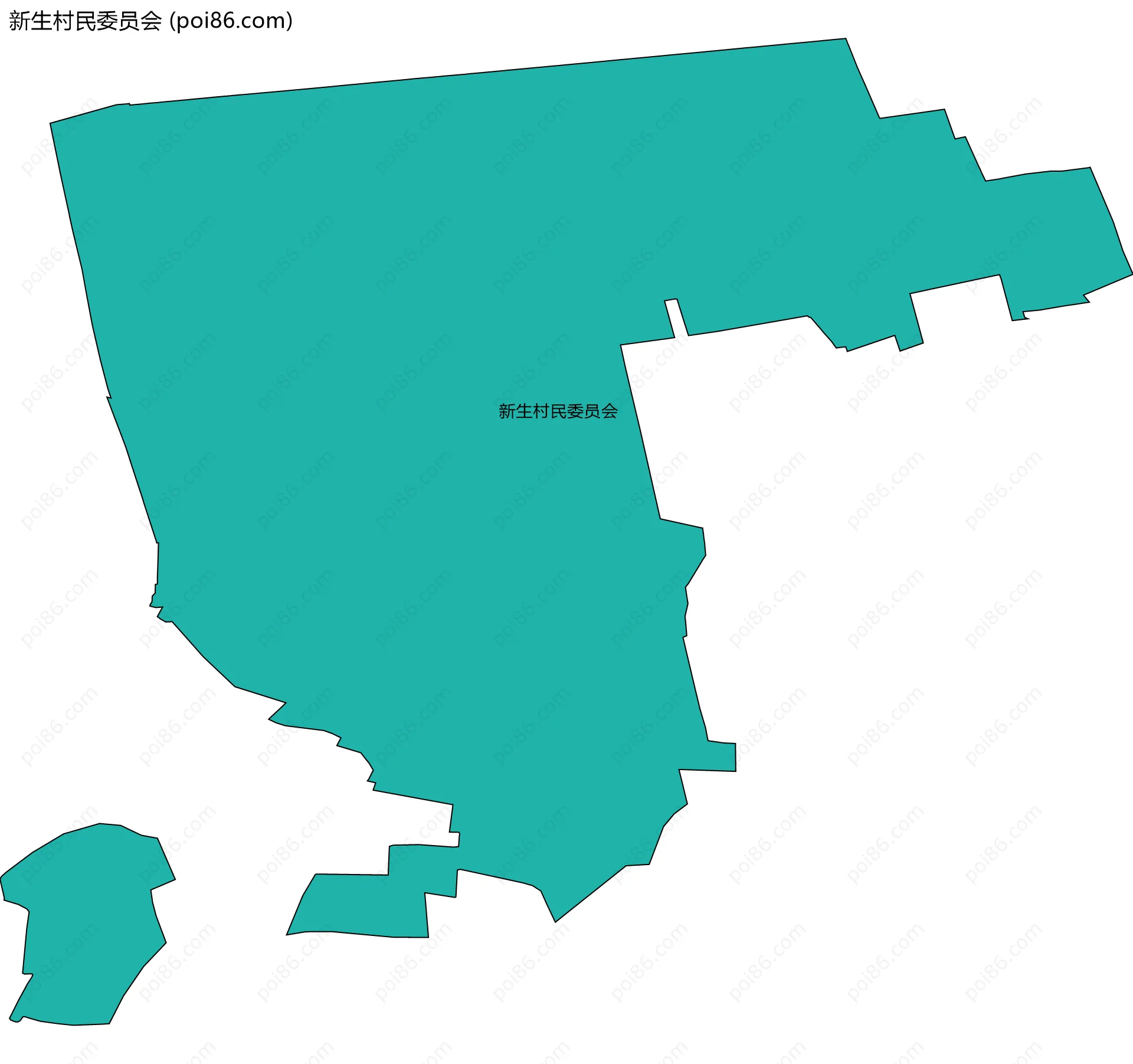 新生村民委员会边界地图