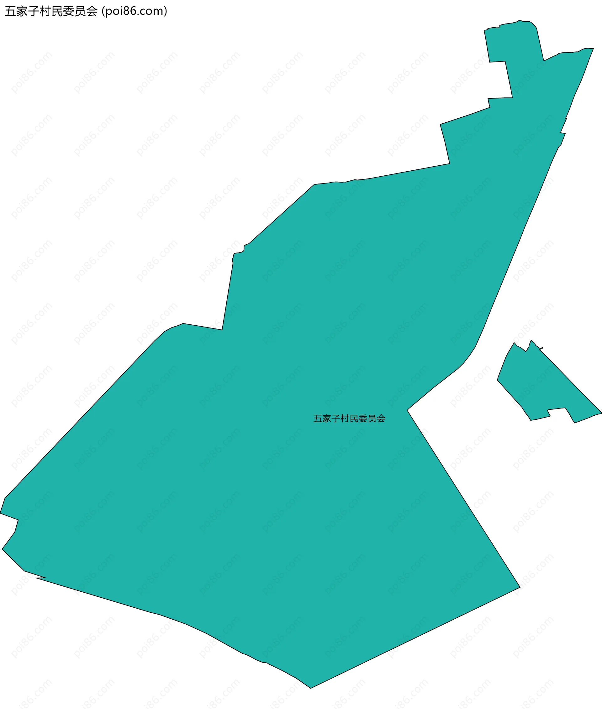 五家子村民委员会边界地图