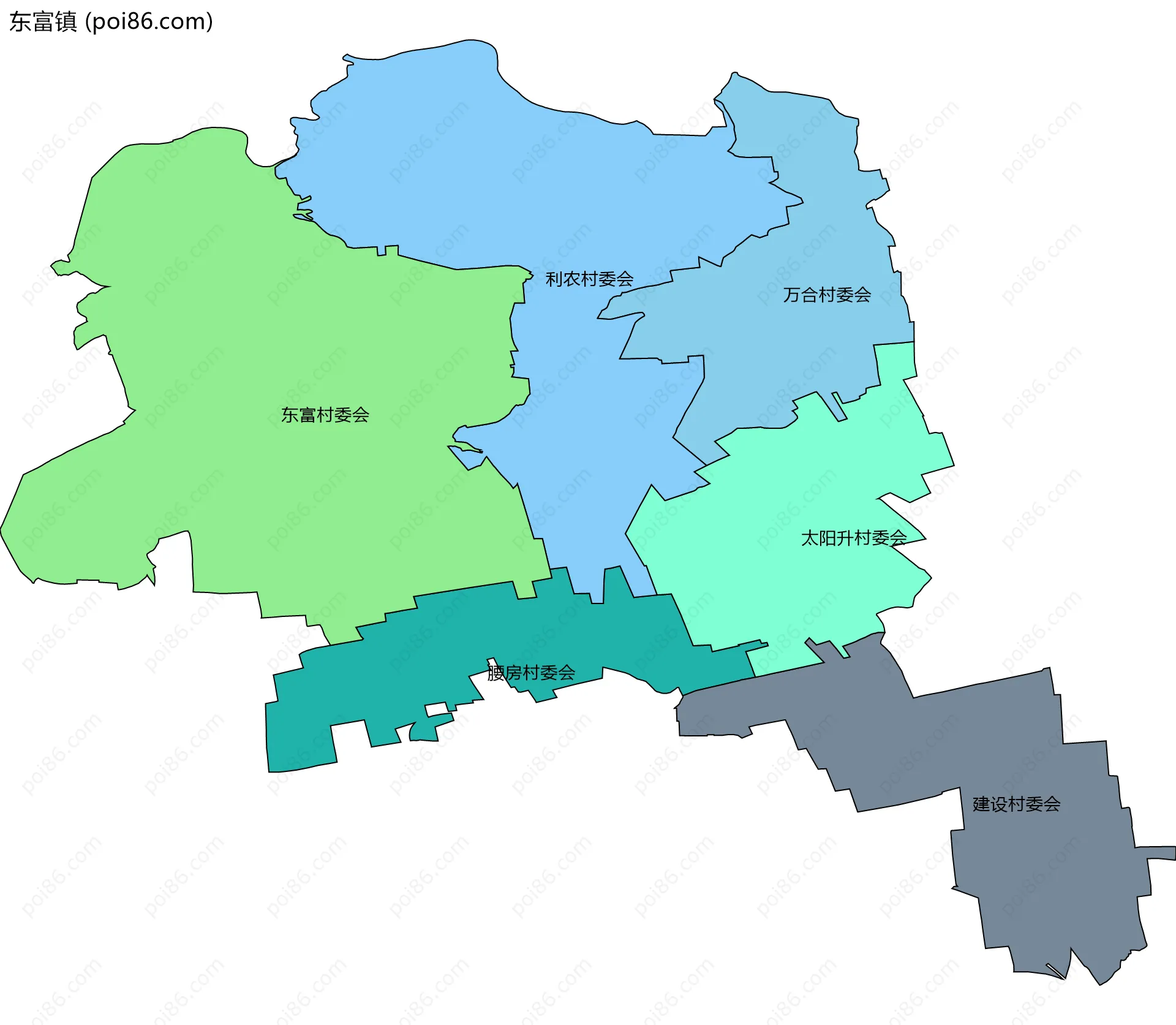 东富镇边界地图(五级行政区划)