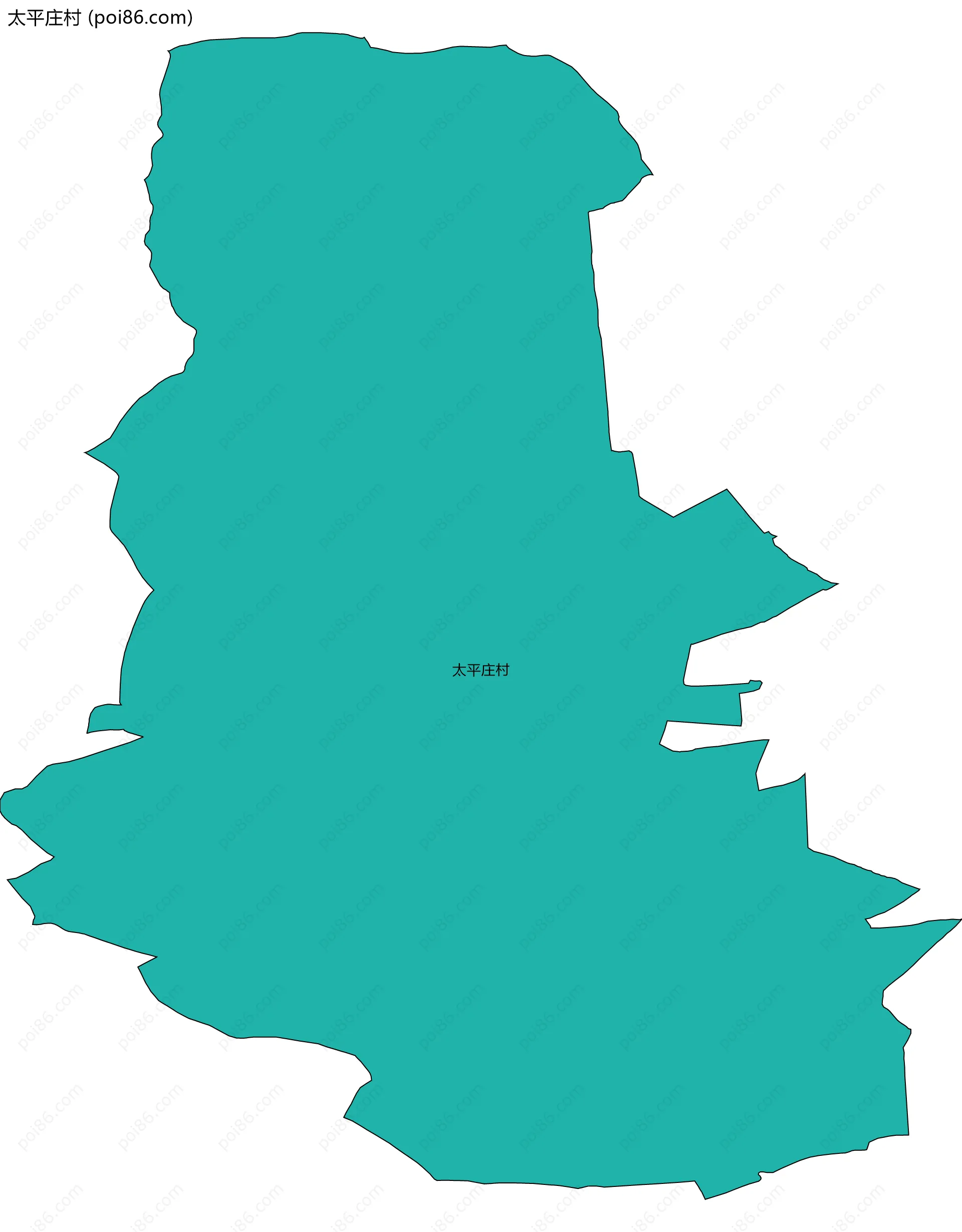 太平庄村边界地图
