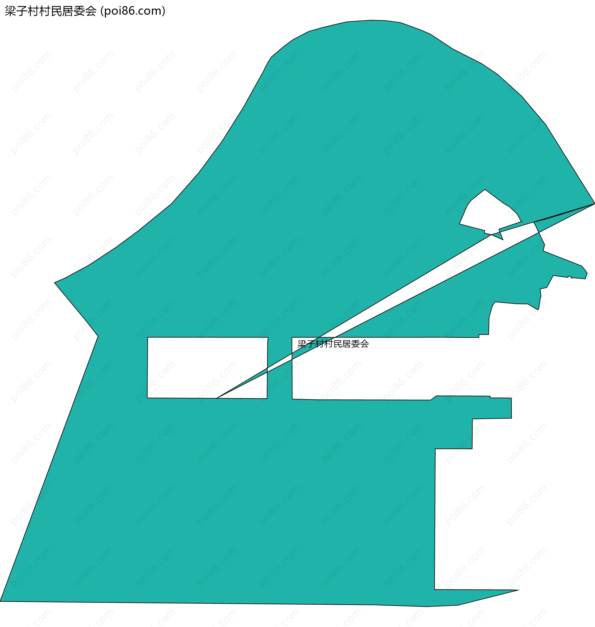 梁子村村民居委会边界地图