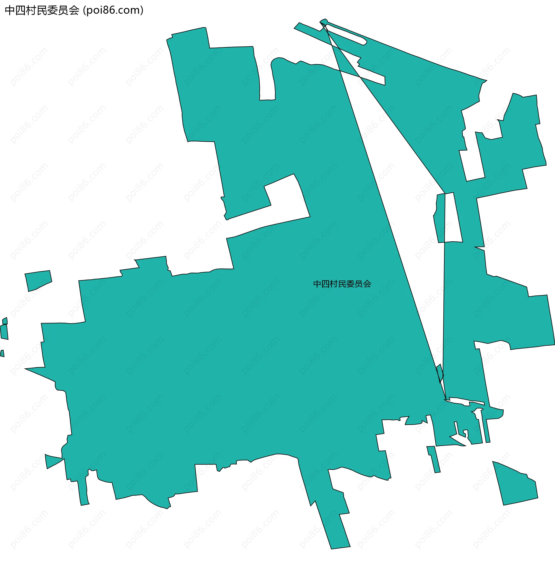 中四村民委员会边界地图