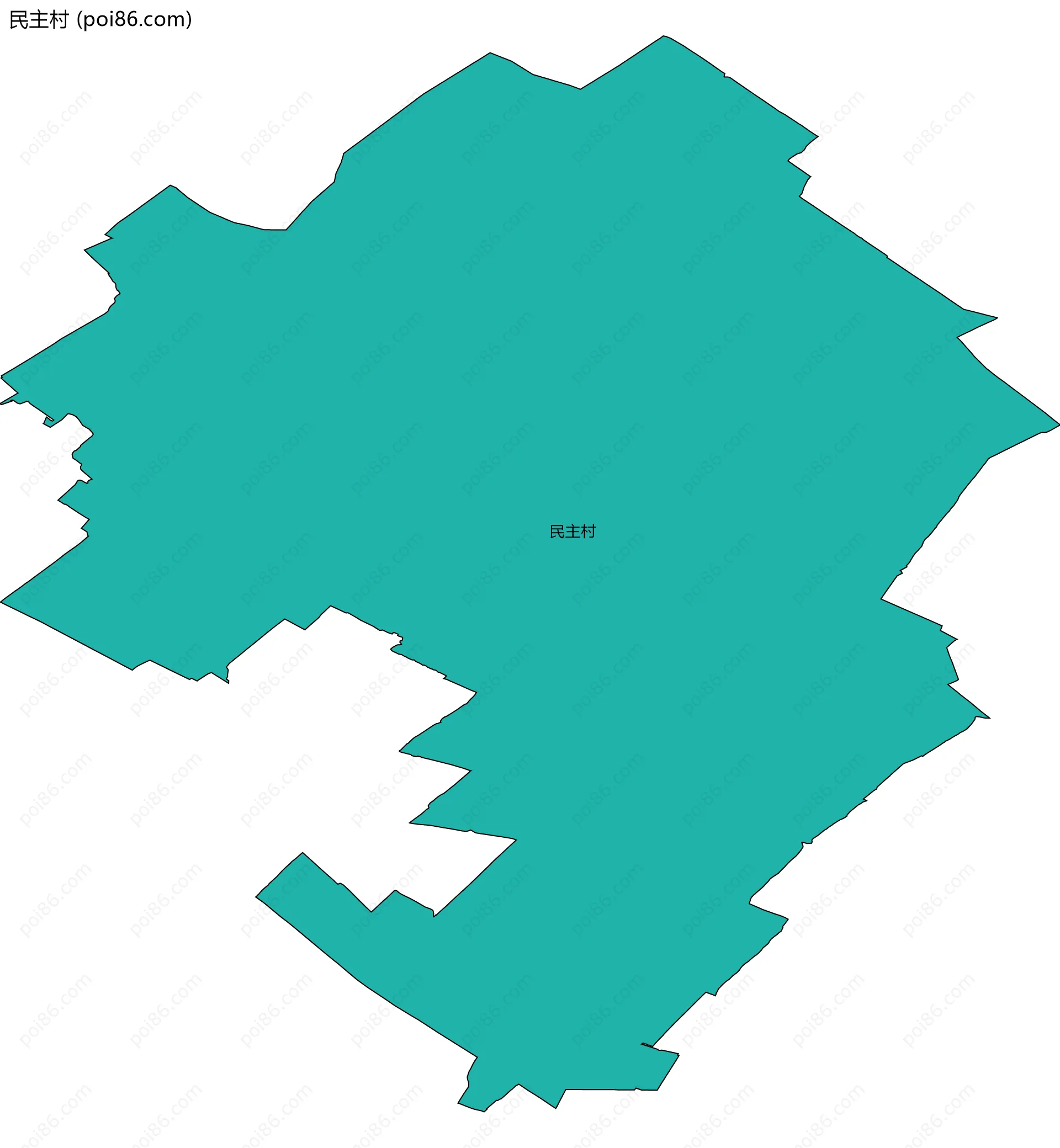 民主村边界地图