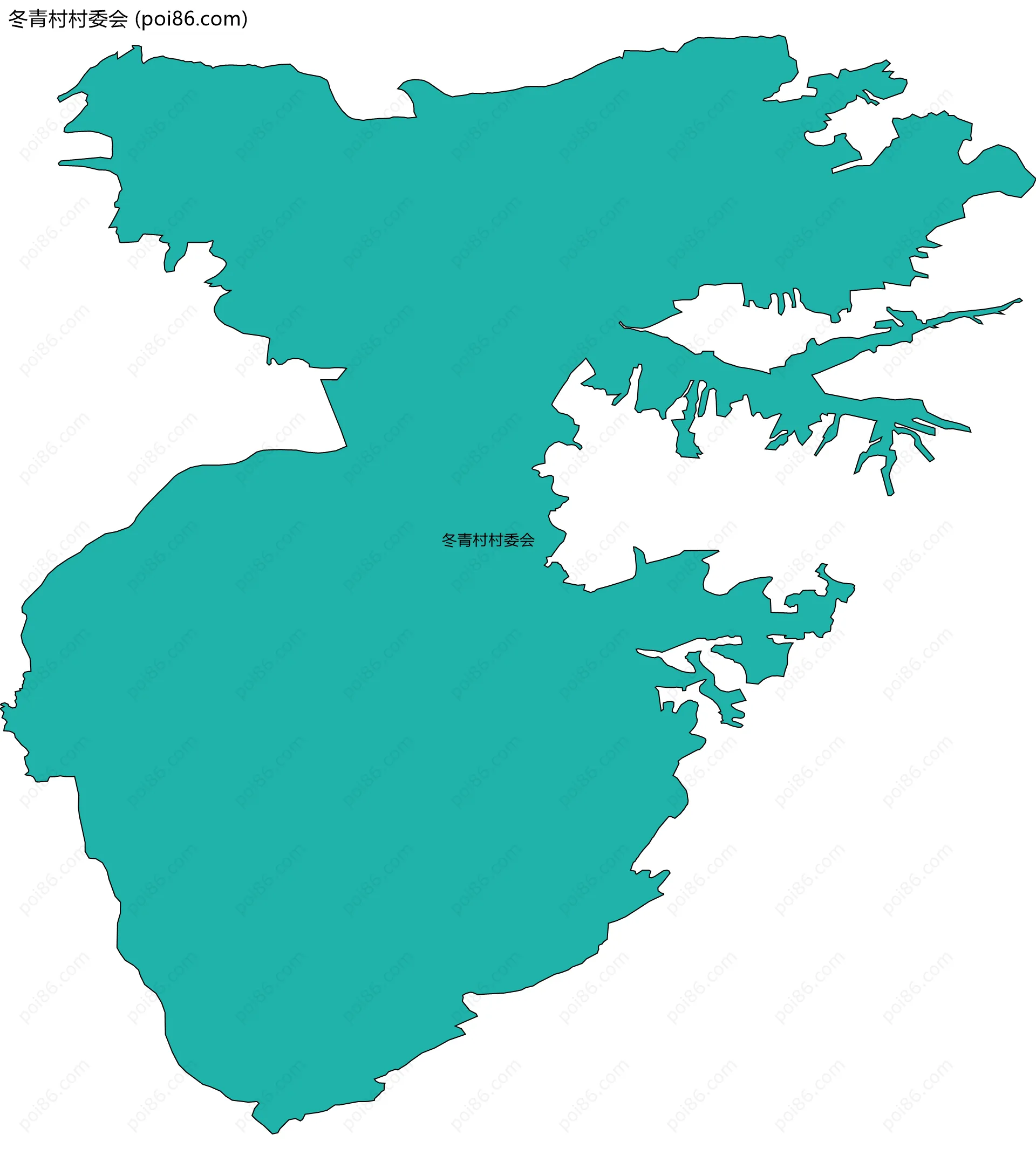 冬青村村委会边界地图