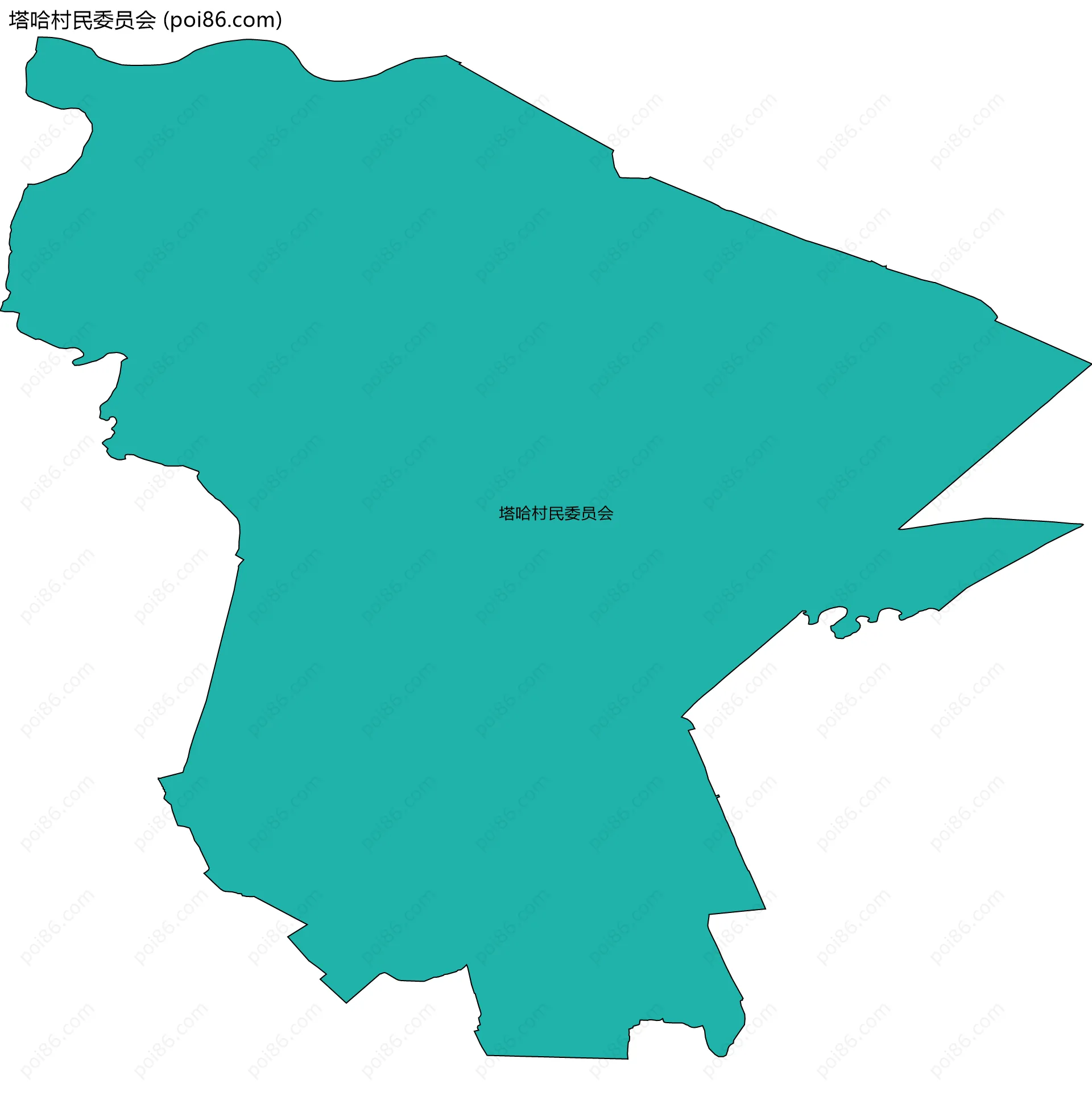 塔哈村民委员会边界地图