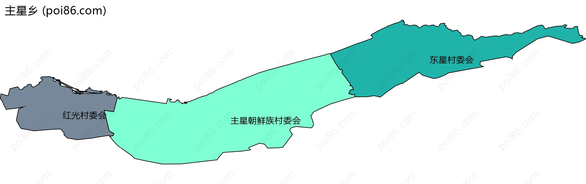 主星乡边界地图(五级行政区划)