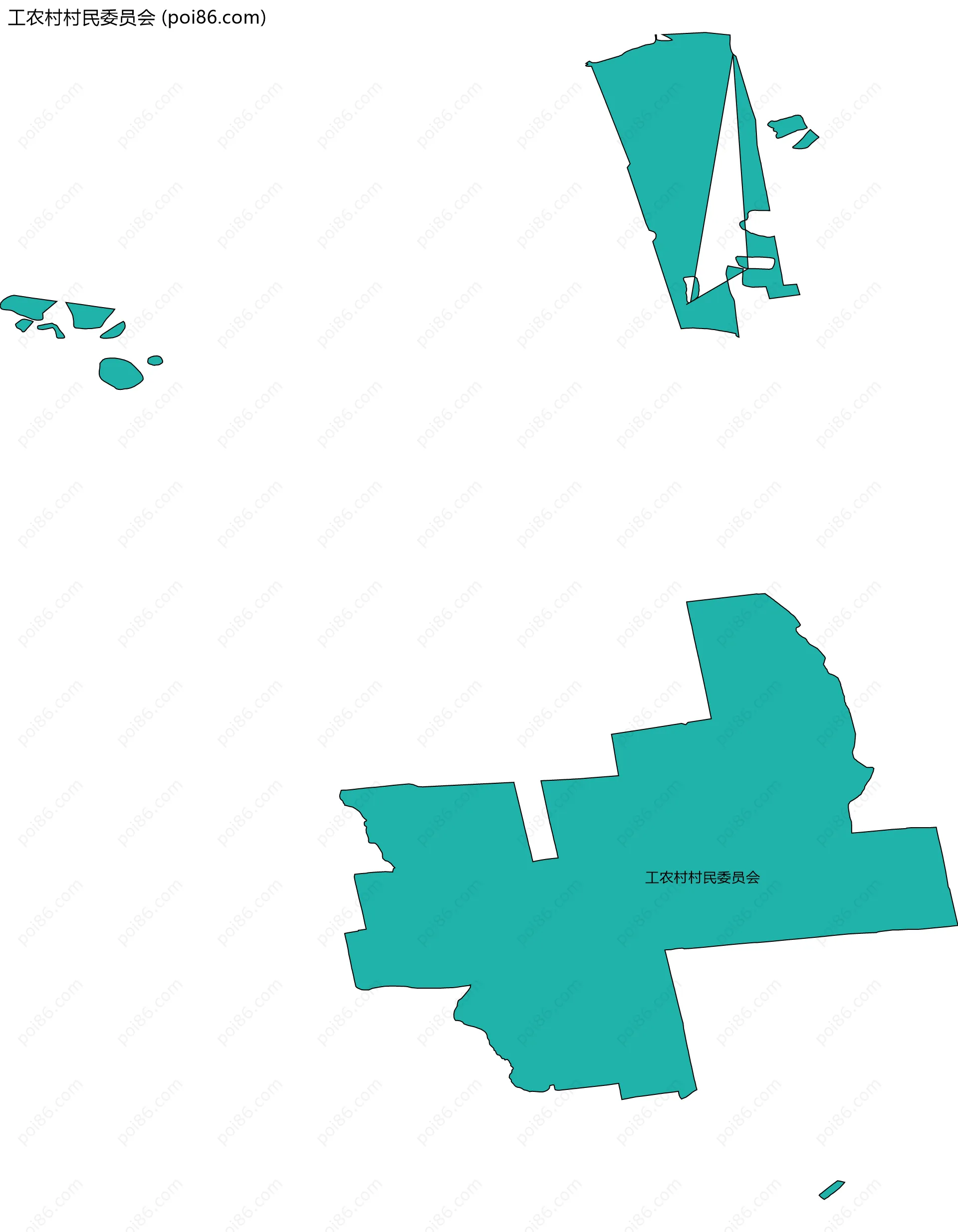 工农村村民委员会边界地图