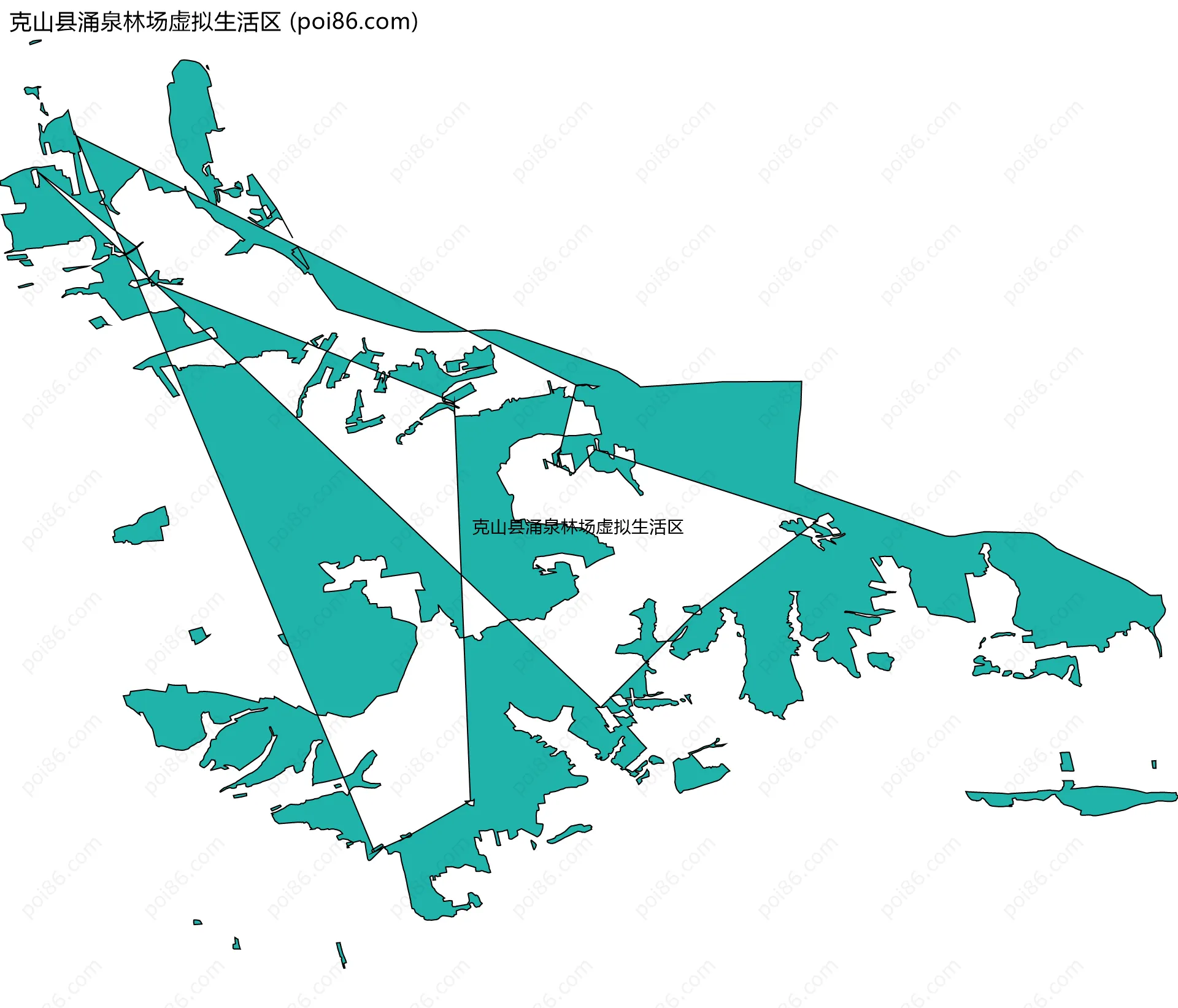 克山县涌泉林场虚拟生活区边界地图