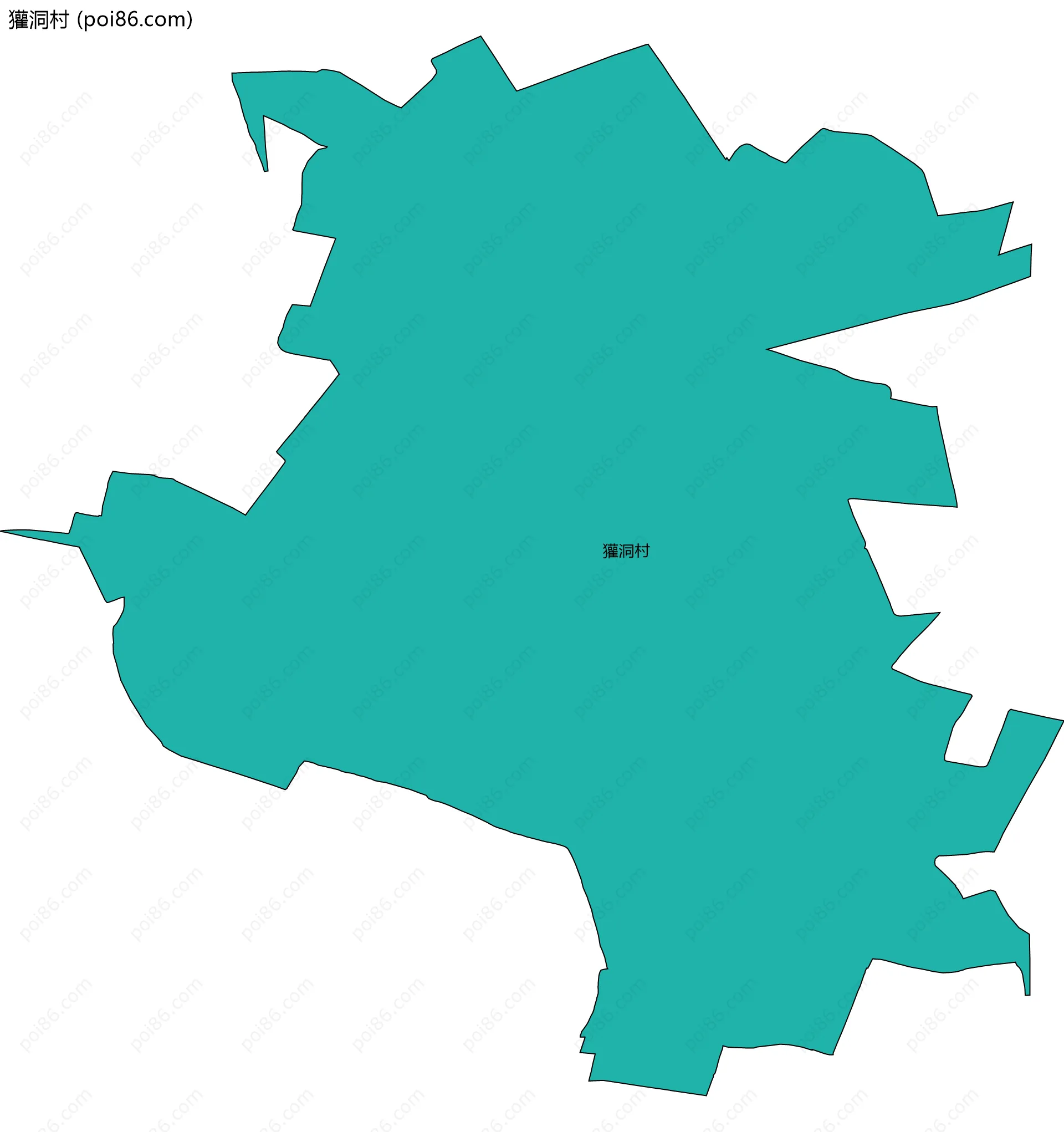 獾洞村边界地图