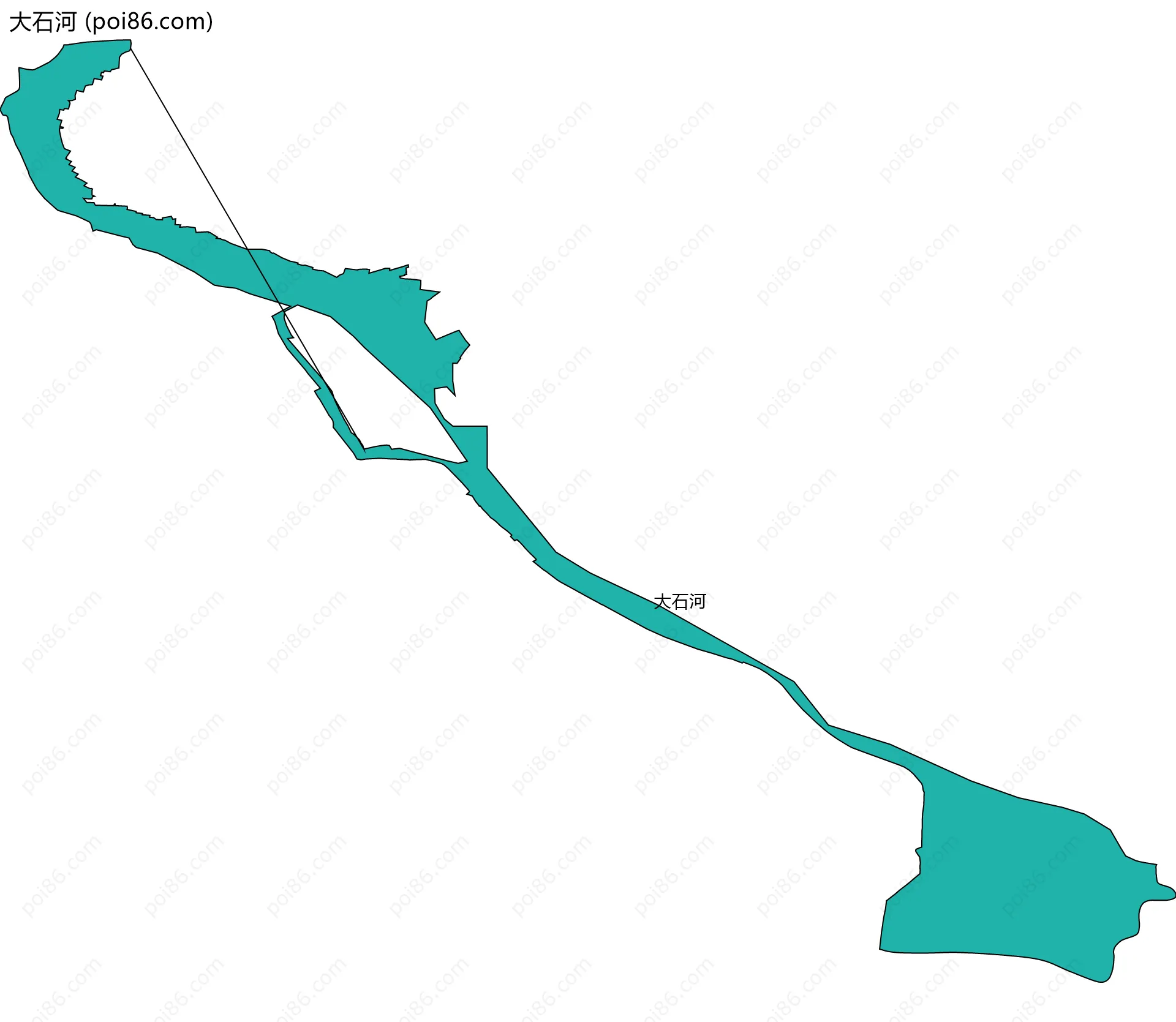 大石河边界地图