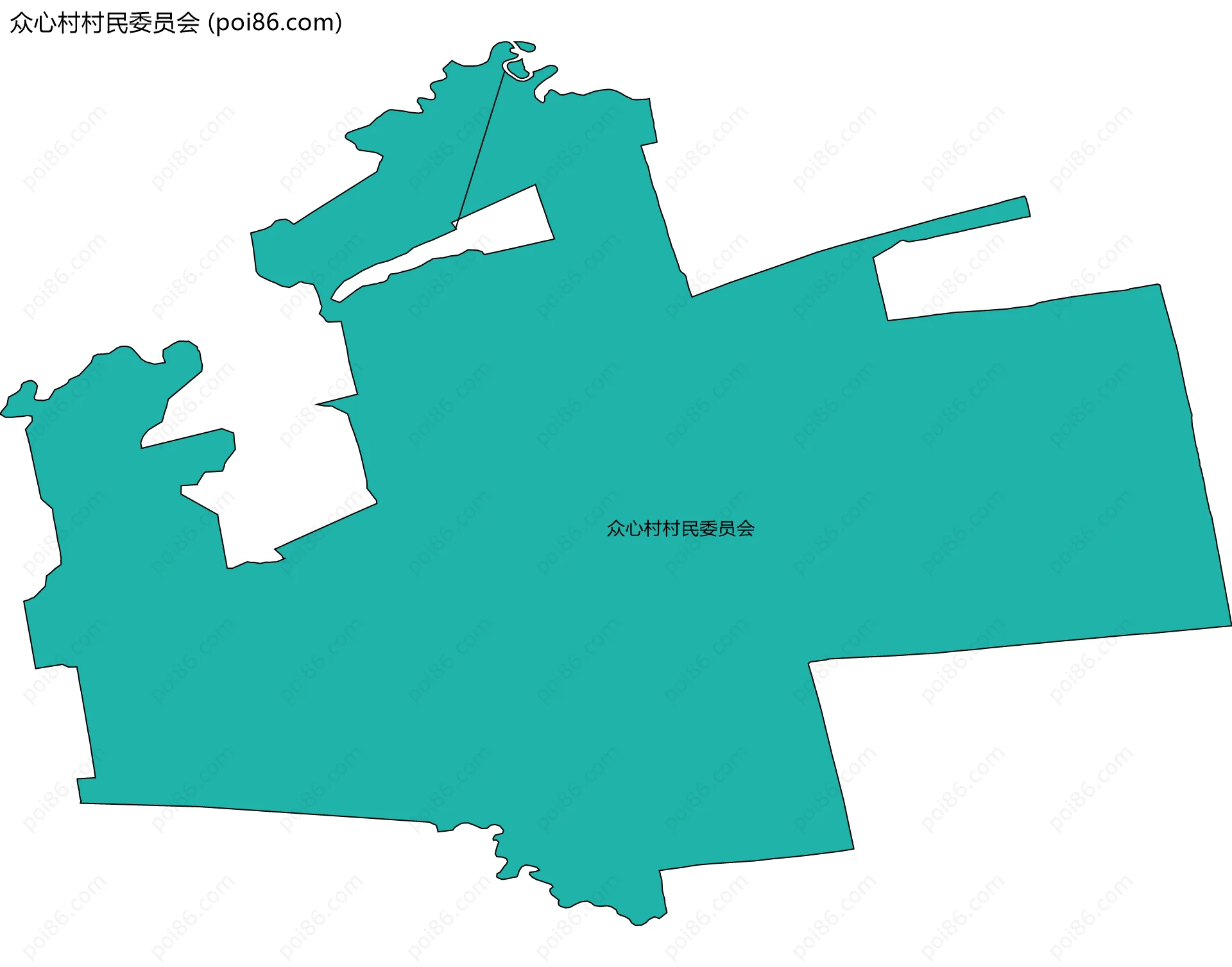 众心村村民委员会边界地图