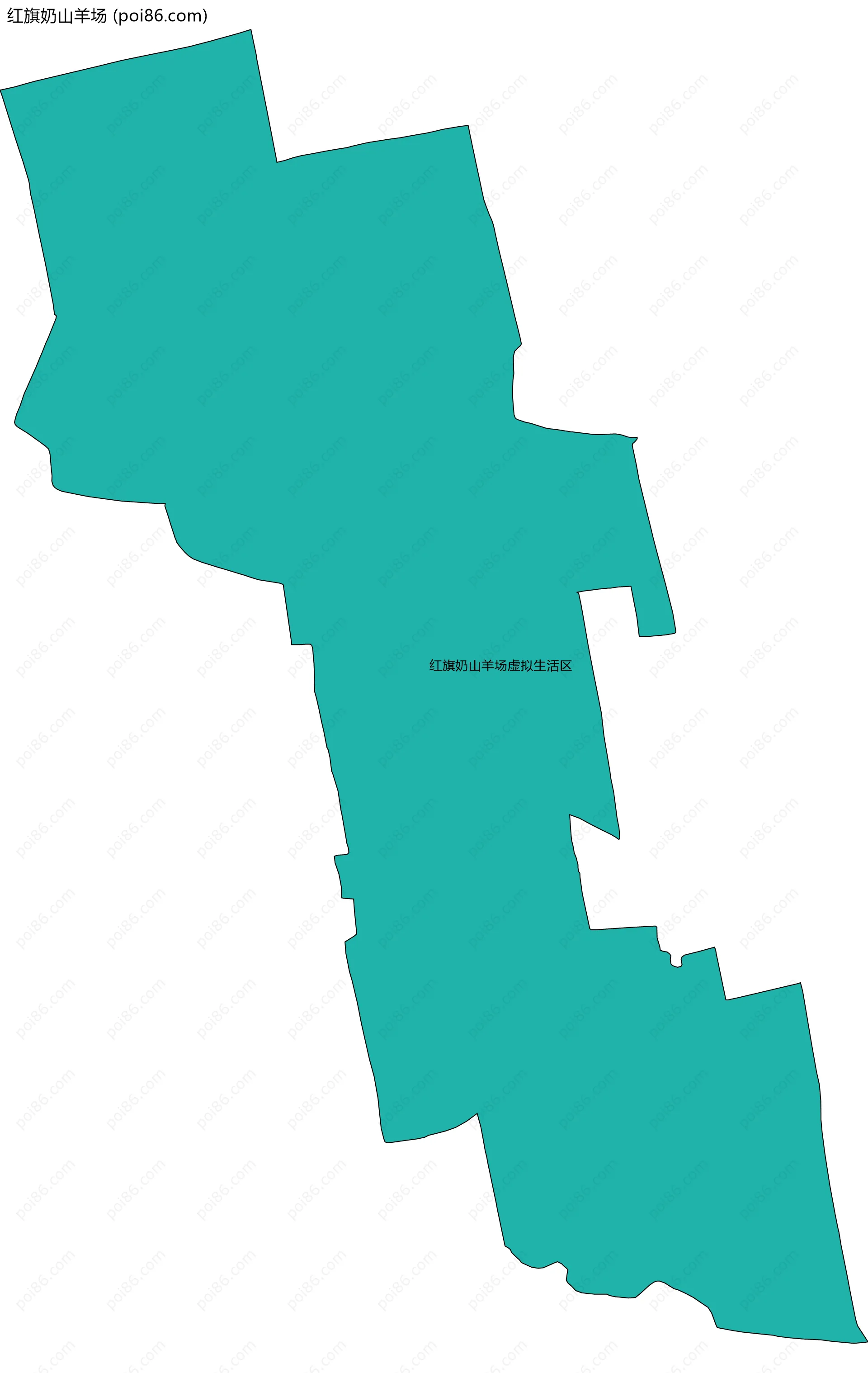 红旗奶山羊场边界地图(五级行政区划)