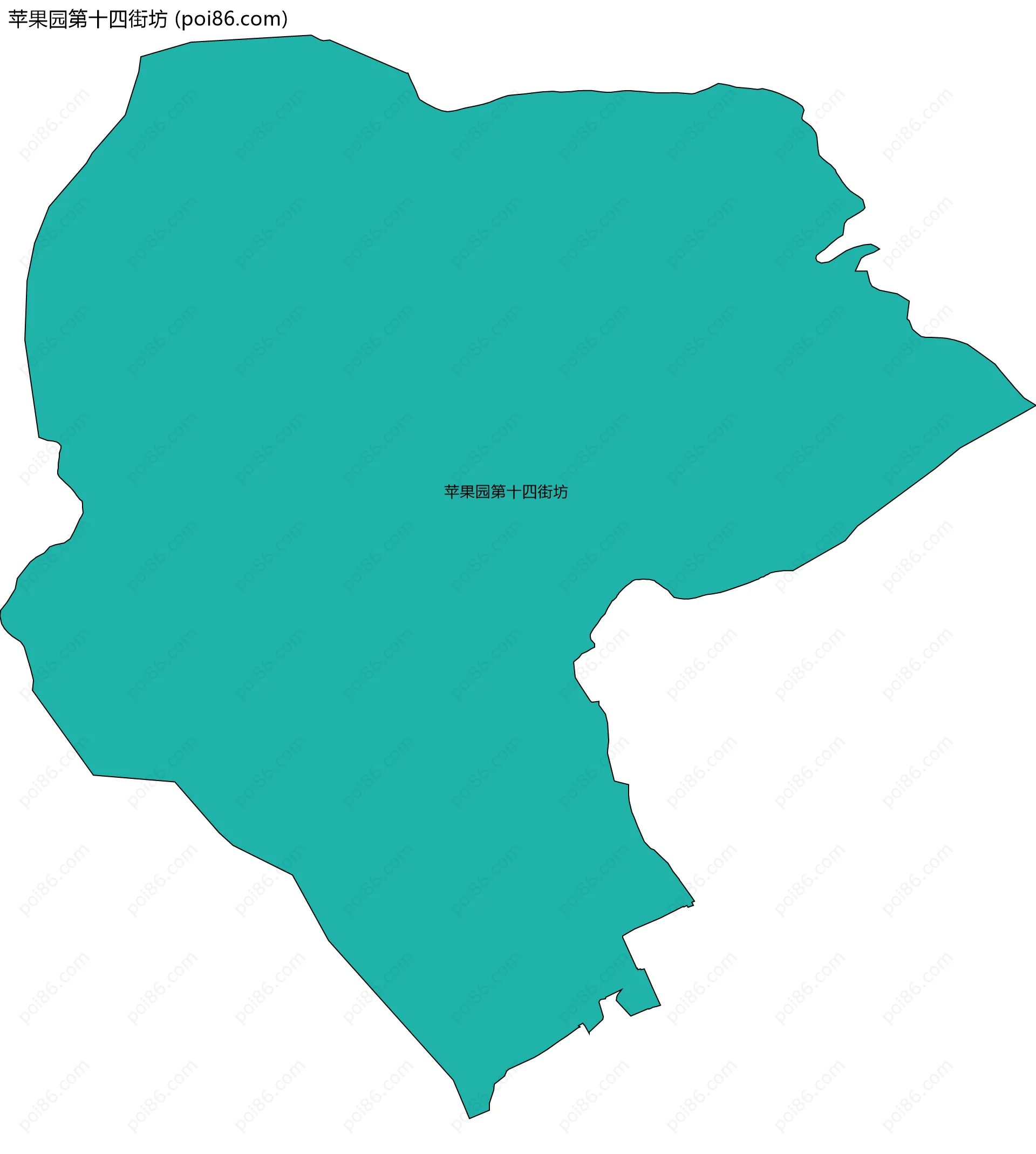 苹果园第十四街坊边界地图