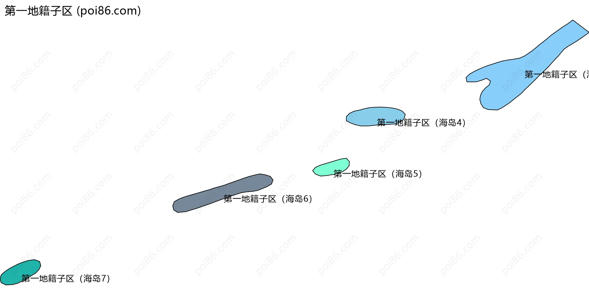 第一地籍子区边界地图(五级行政区划)