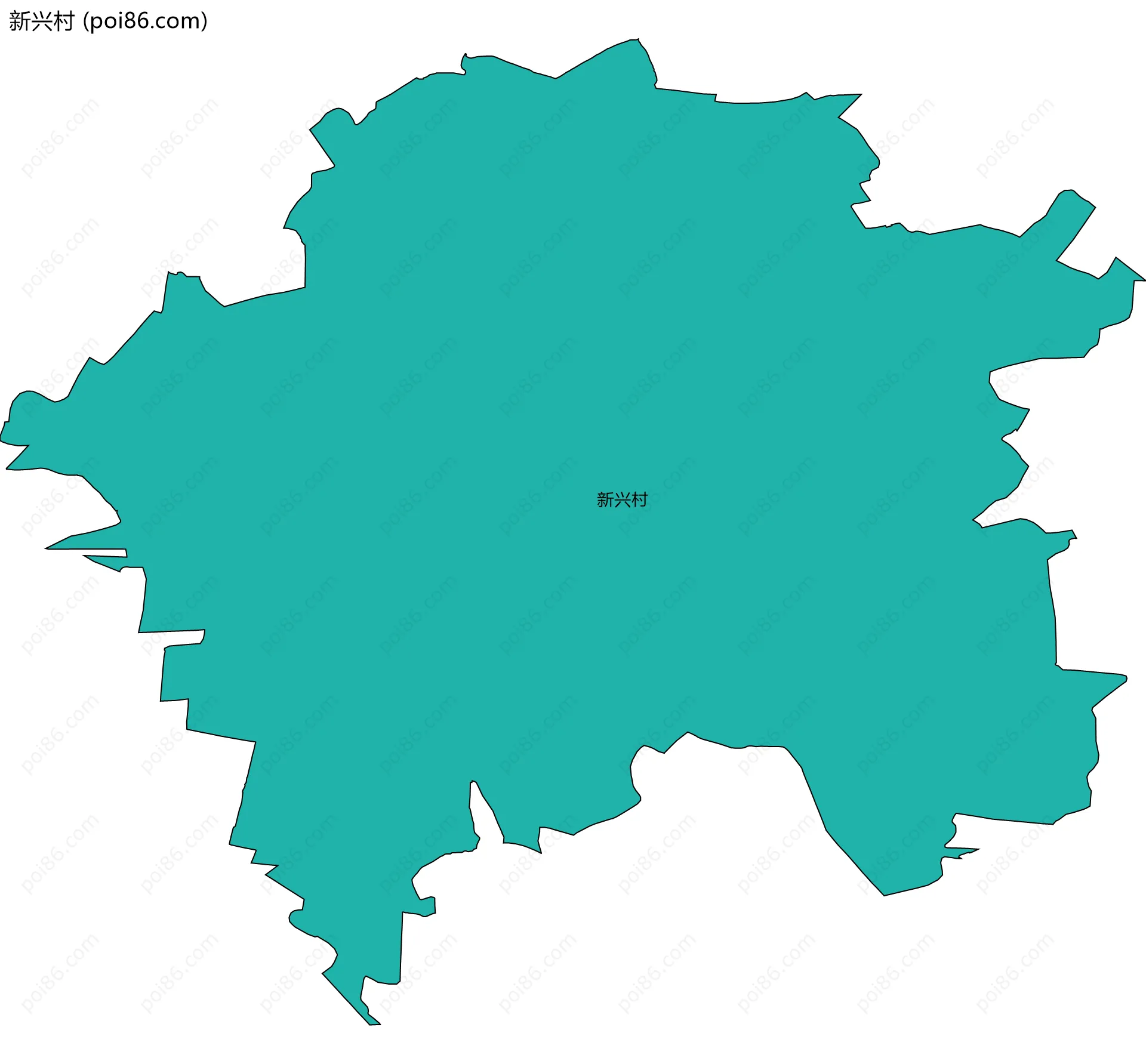 新兴村边界地图
