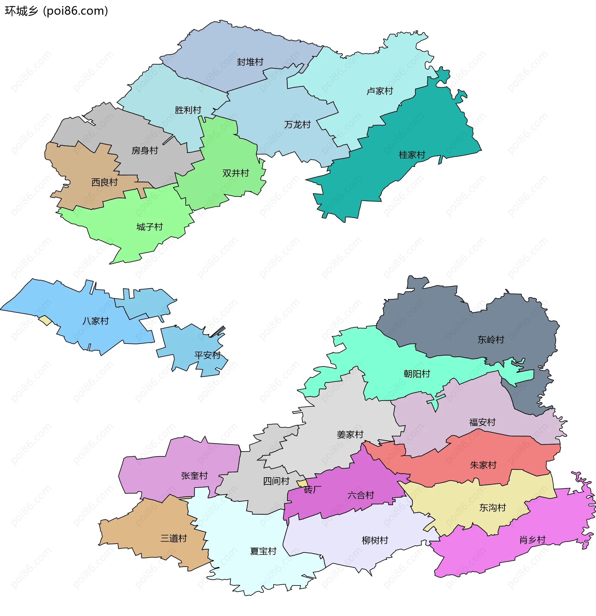 环城乡边界地图(五级行政区划)