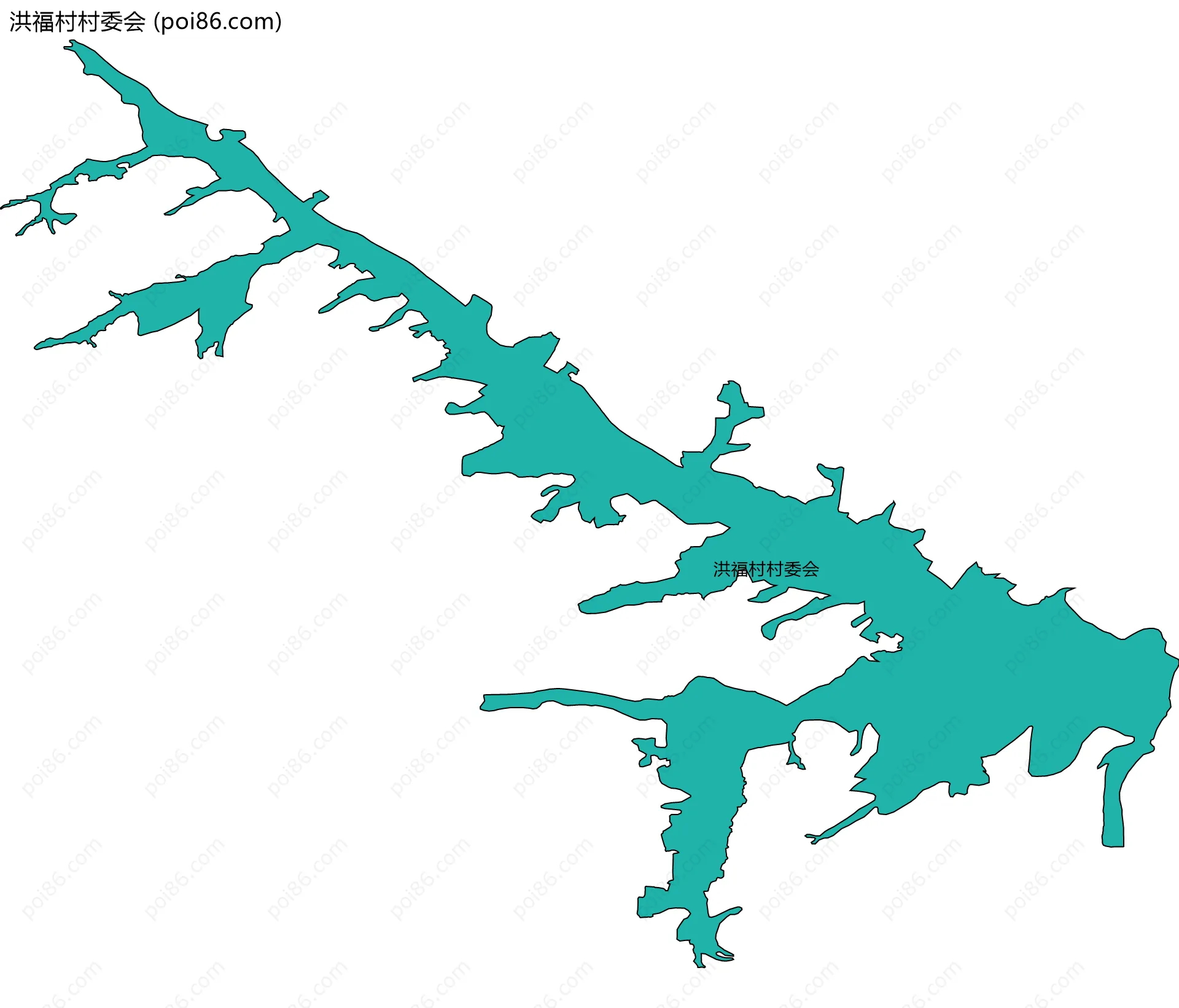 洪福村村委会边界地图