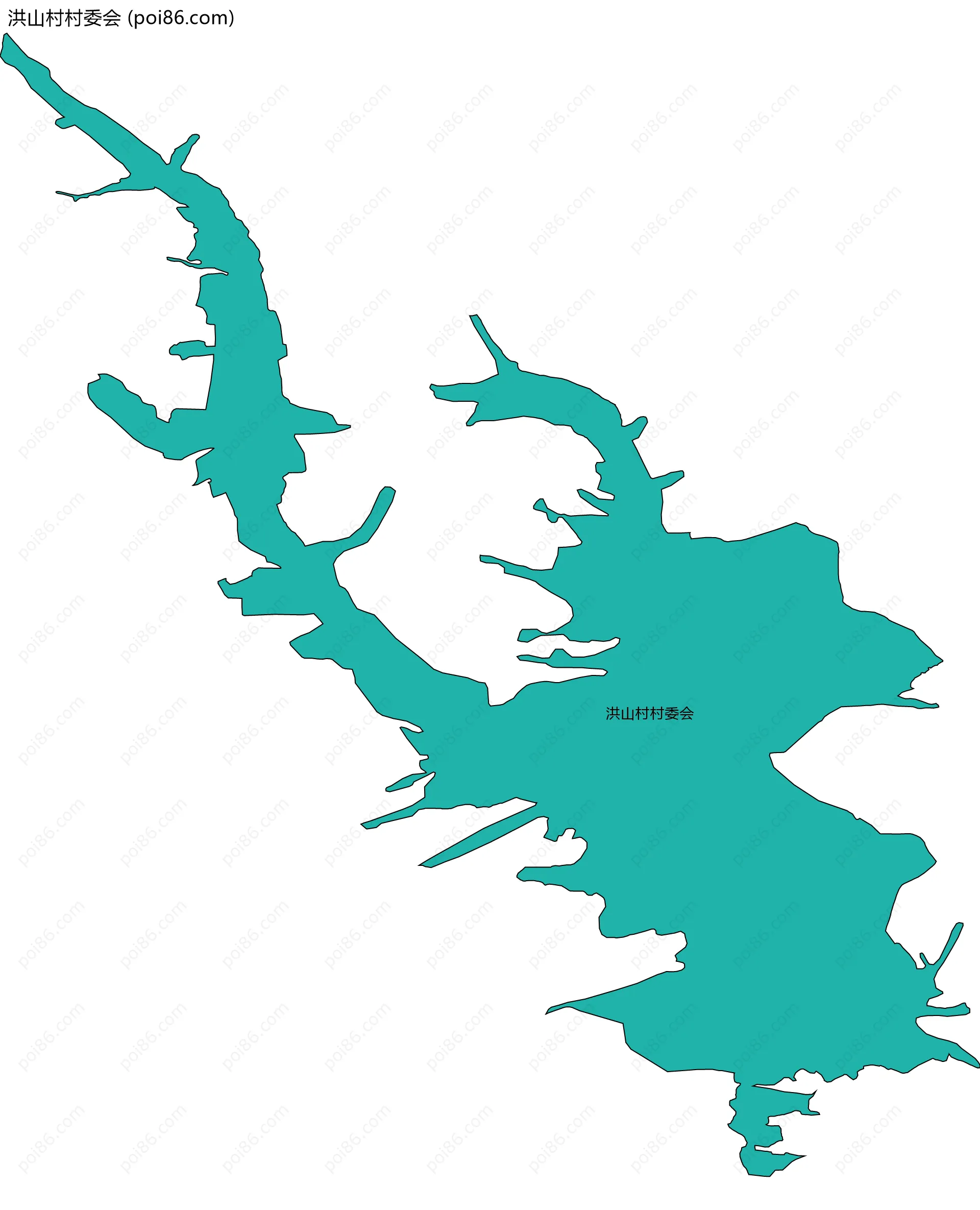 洪山村村委会边界地图