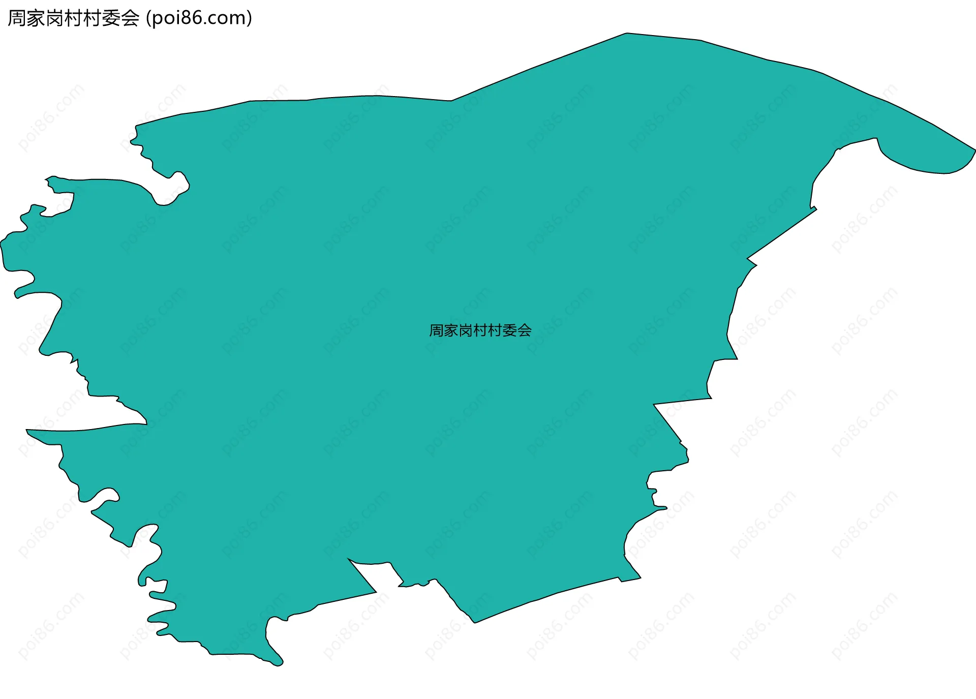 周家岗村村委会边界地图