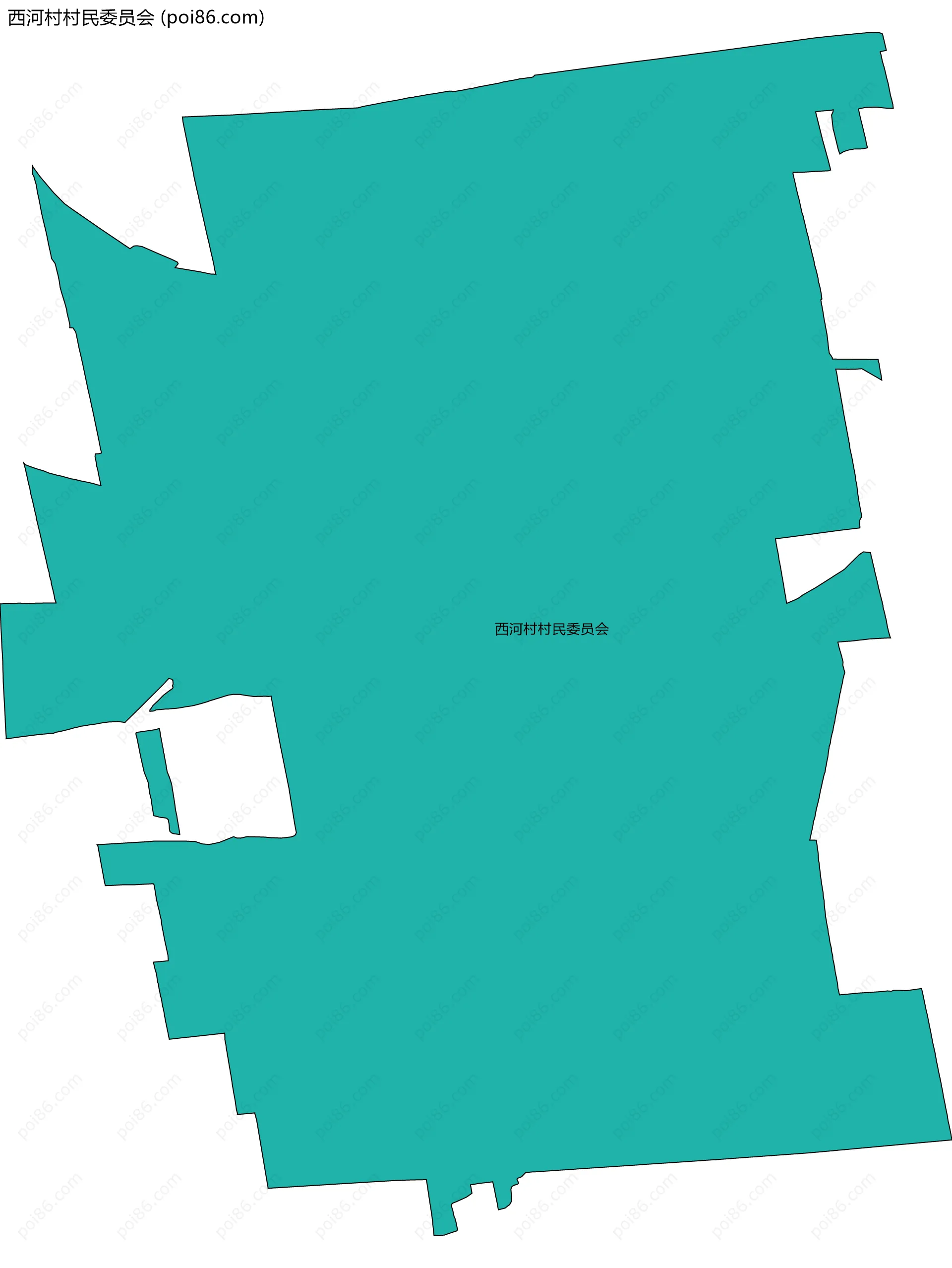 西河村村民委员会边界地图