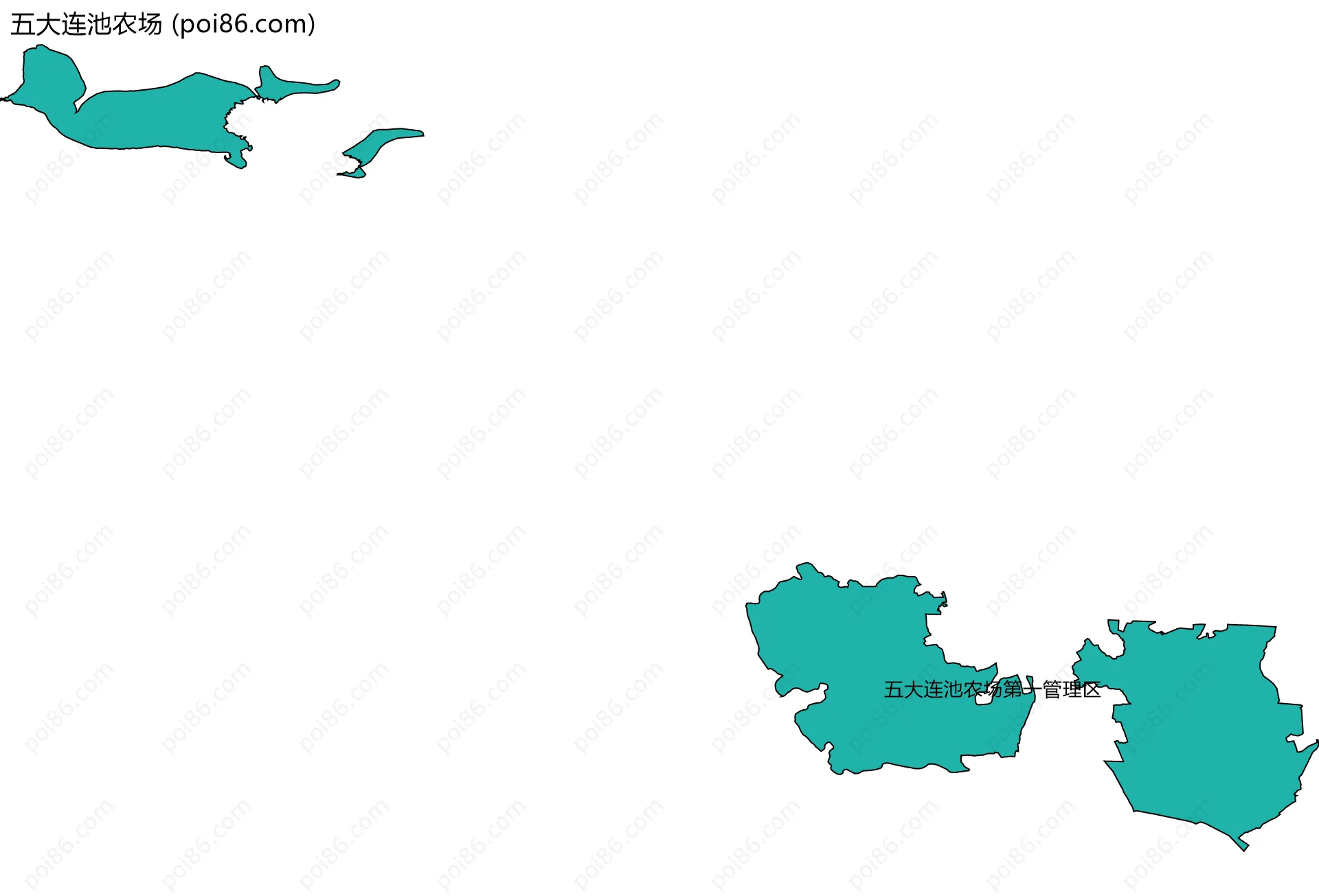 五大连池农场边界地图(五级行政区划)