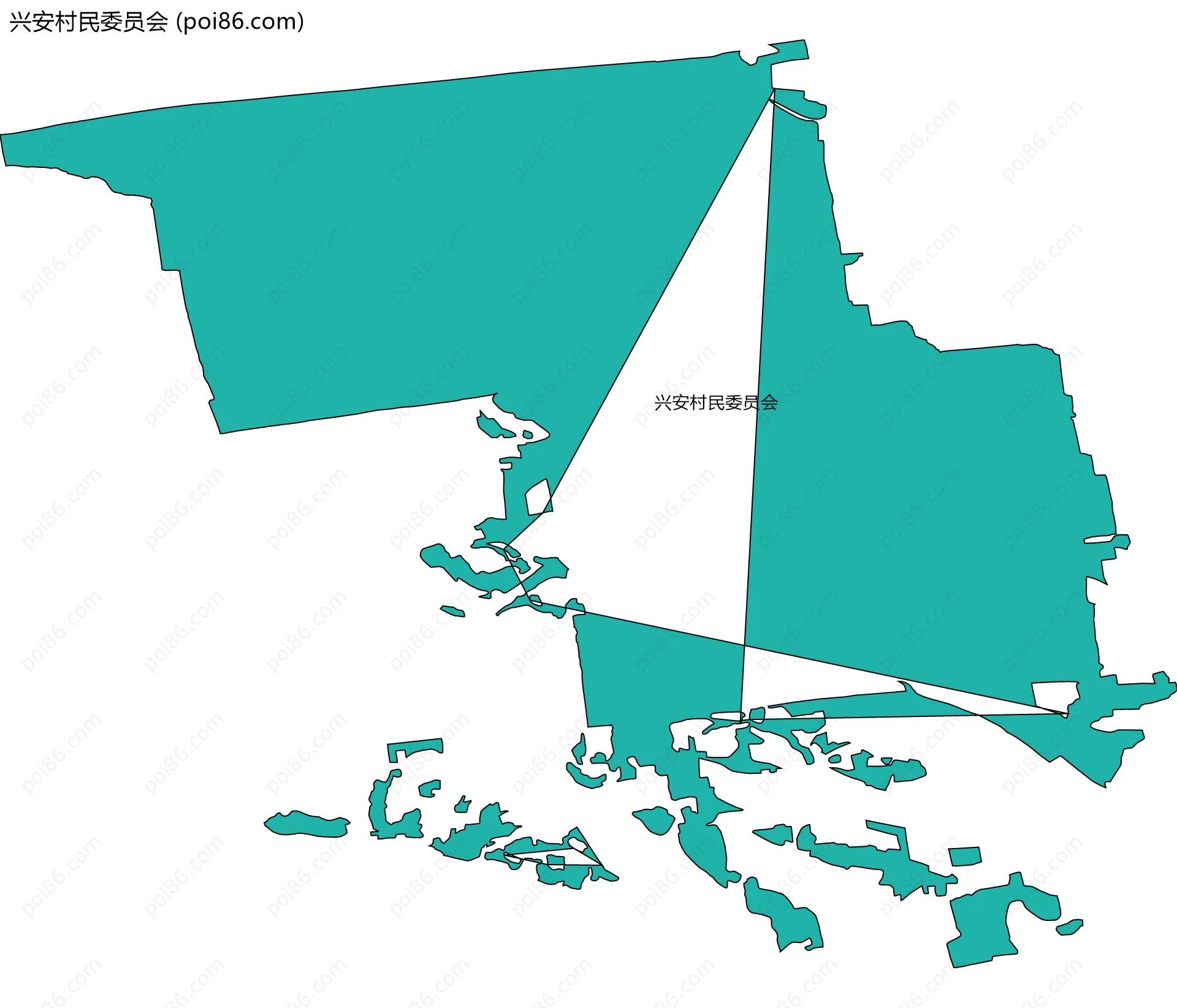 兴安村民委员会边界地图