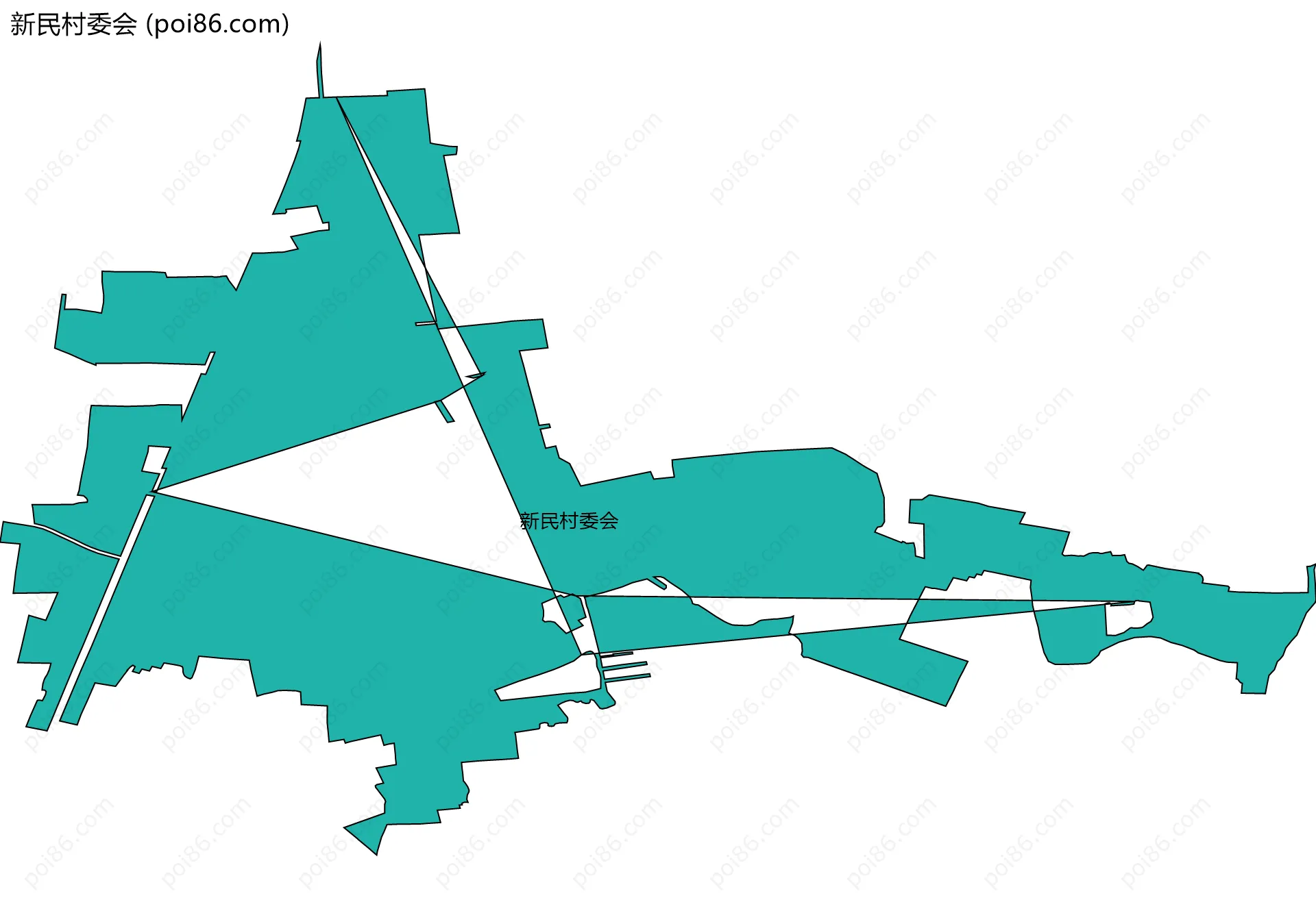 新民村委会边界地图