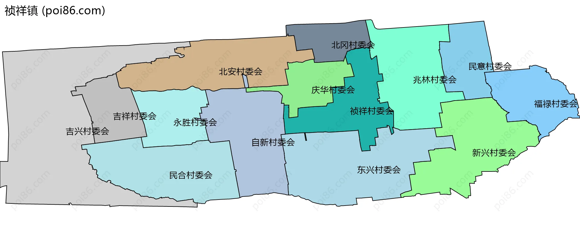 祯祥镇边界地图(五级行政区划)