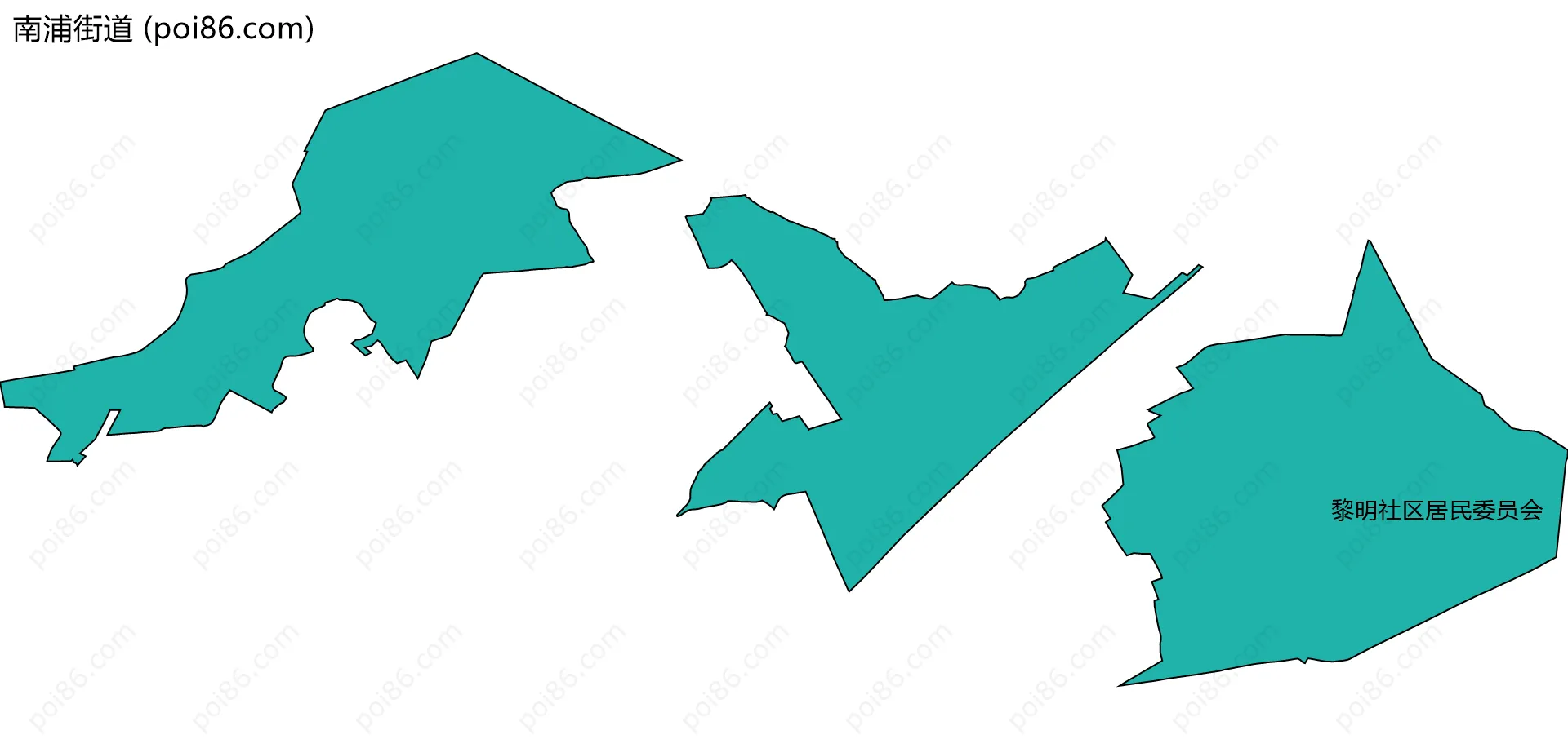 南浦街道边界地图(五级行政区划)