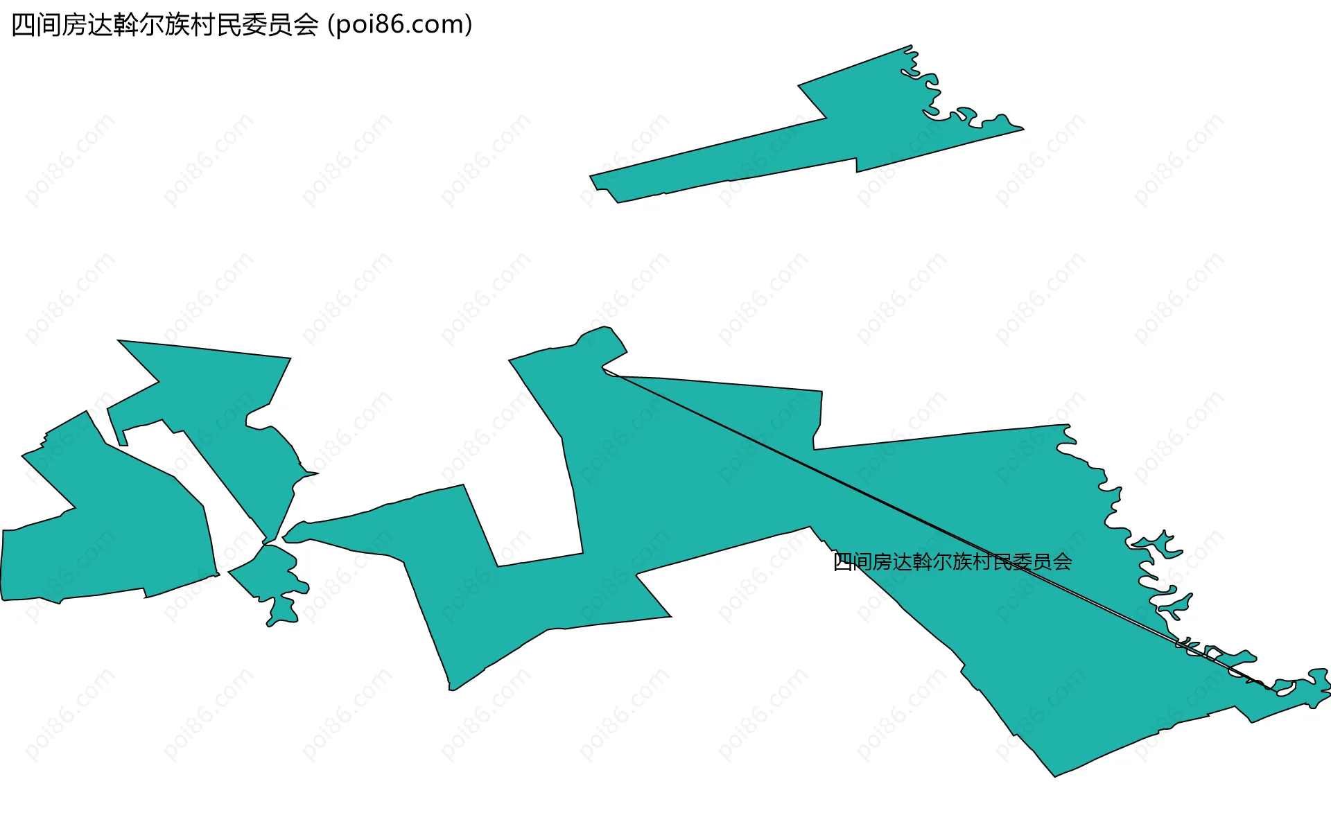四间房达斡尔族村民委员会边界地图