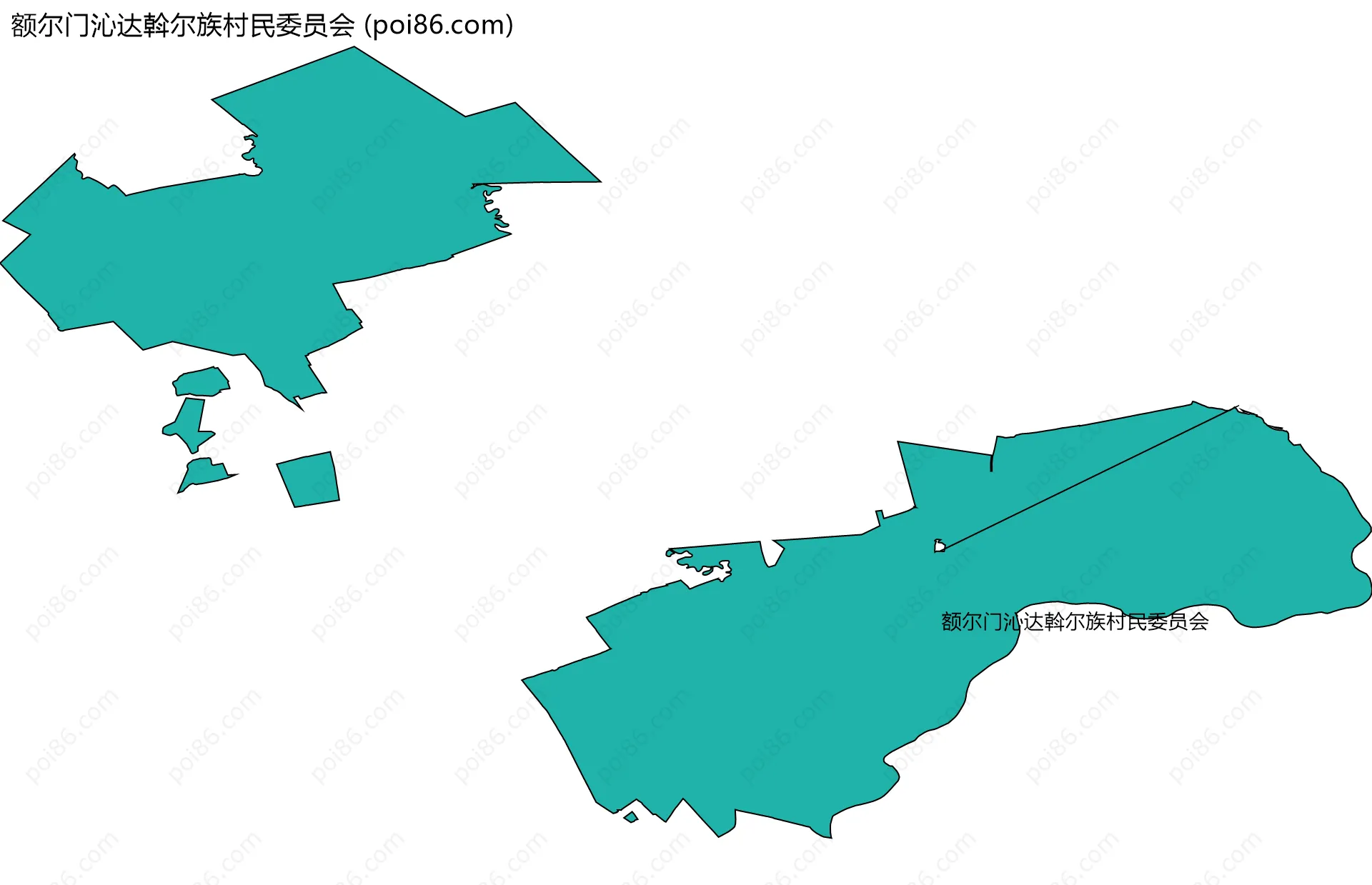额尔门沁达斡尔族村民委员会边界地图