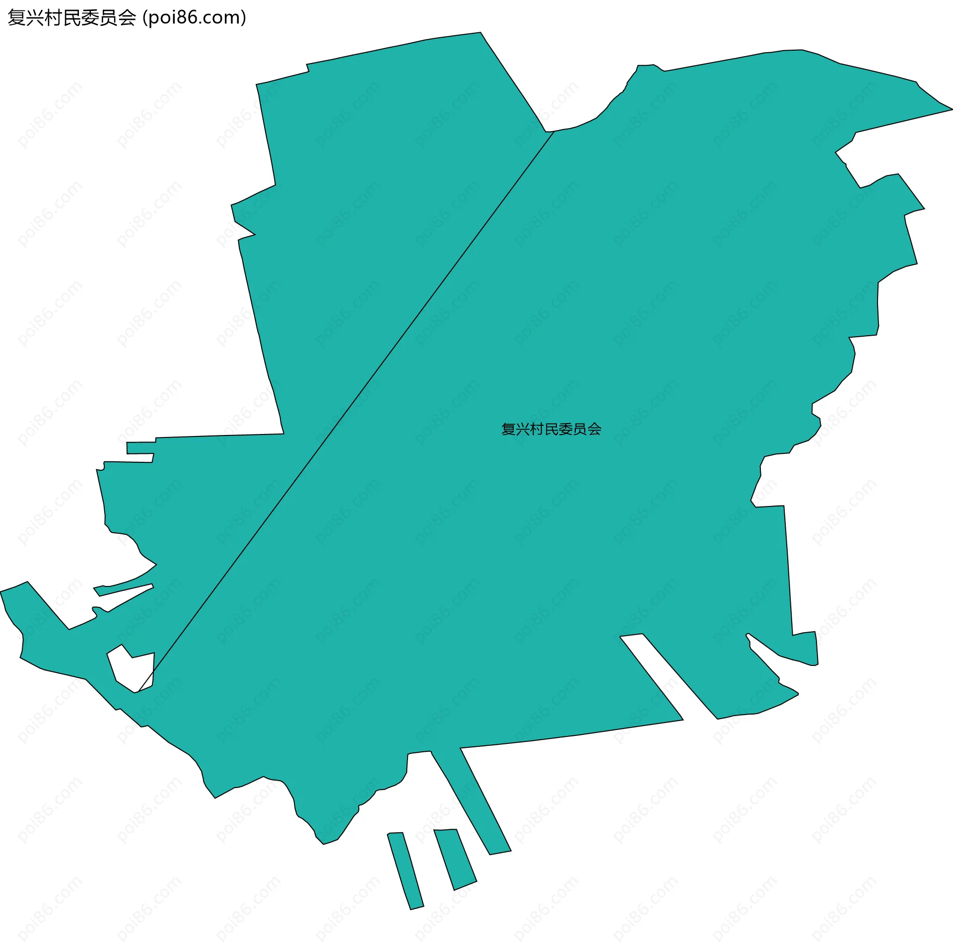 复兴村民委员会边界地图