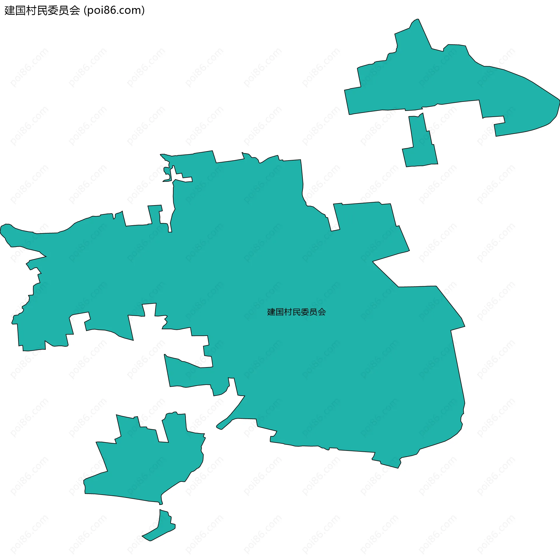 建国村民委员会边界地图