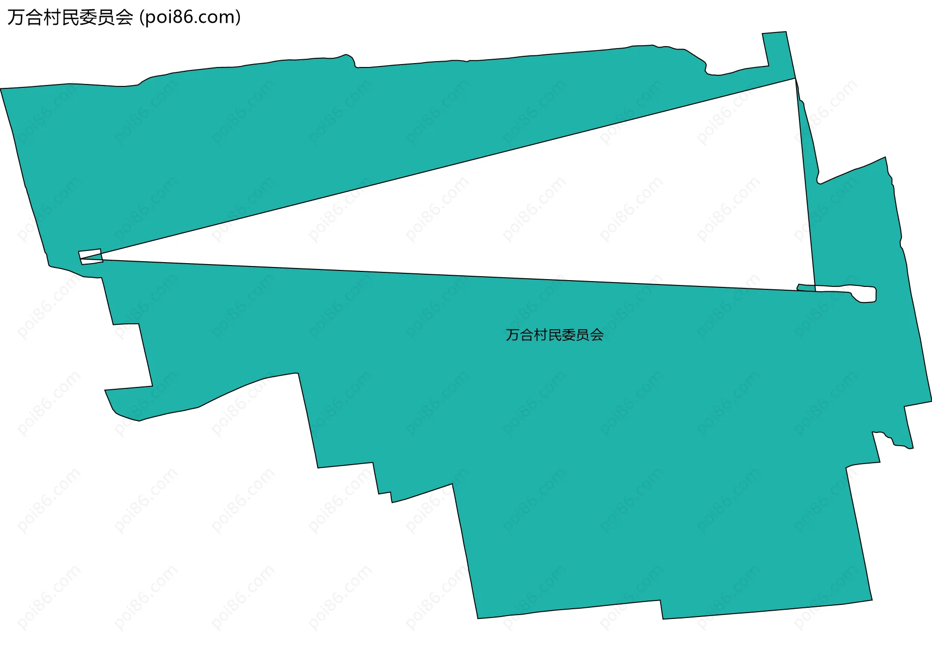 万合村民委员会边界地图