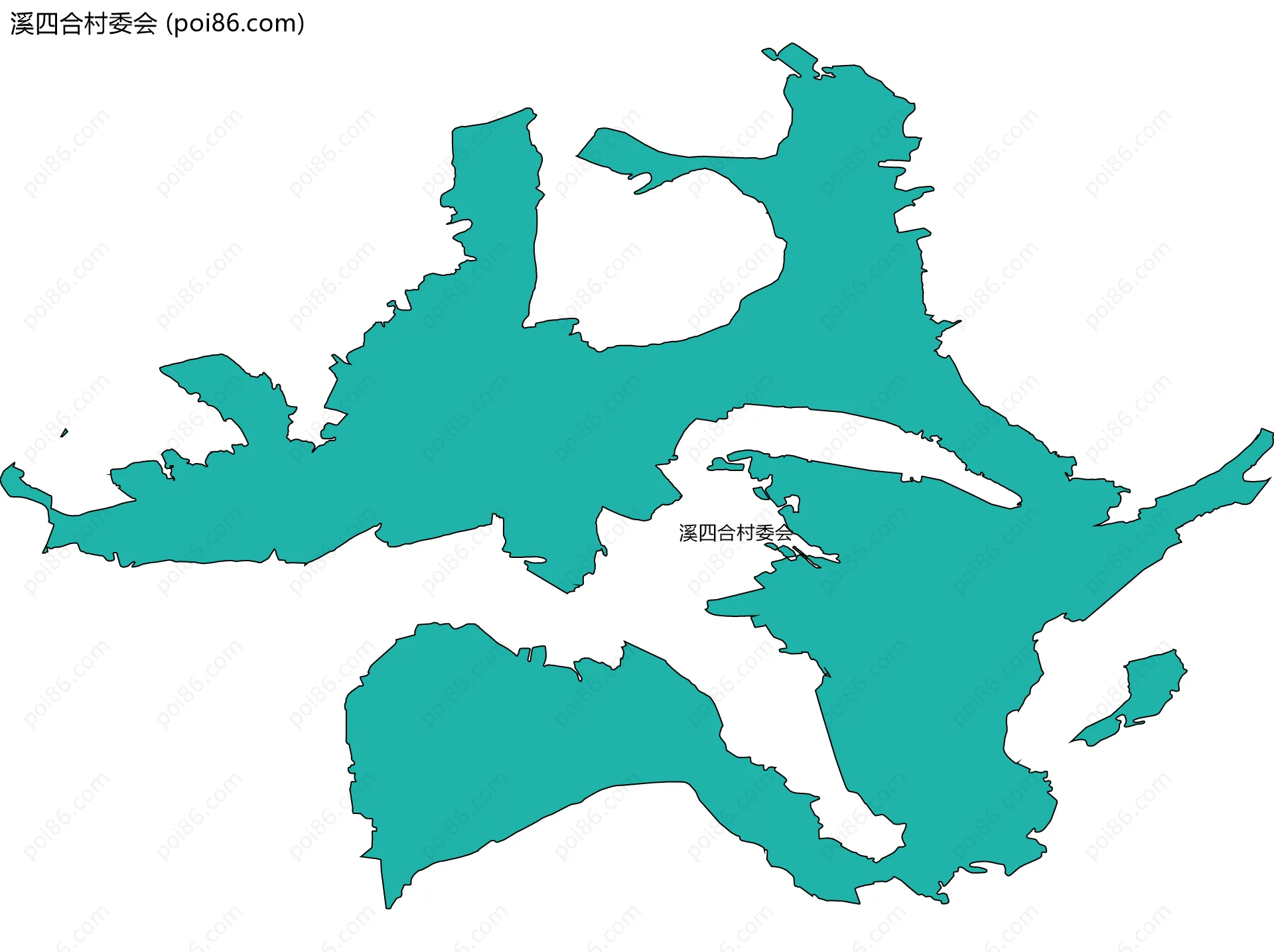 溪四合村委会边界地图
