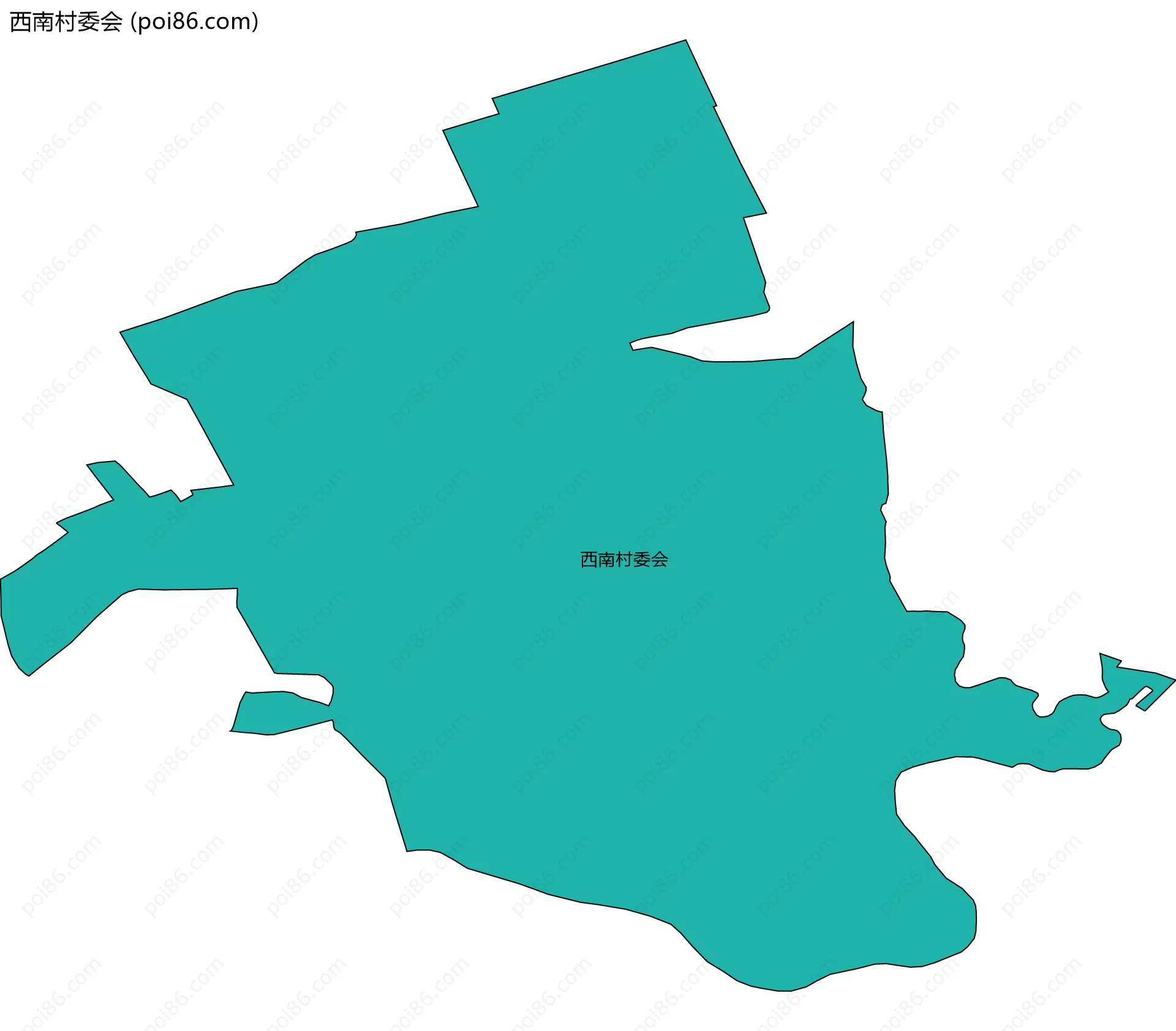 西南村委会边界地图