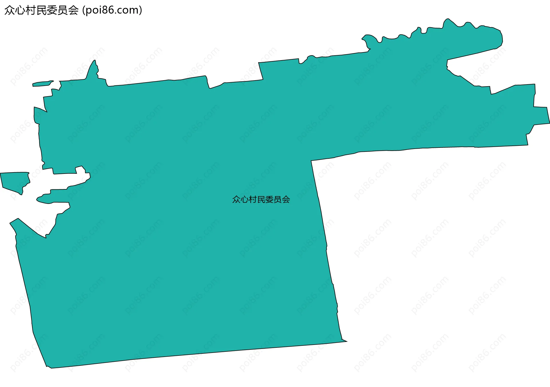 众心村民委员会边界地图