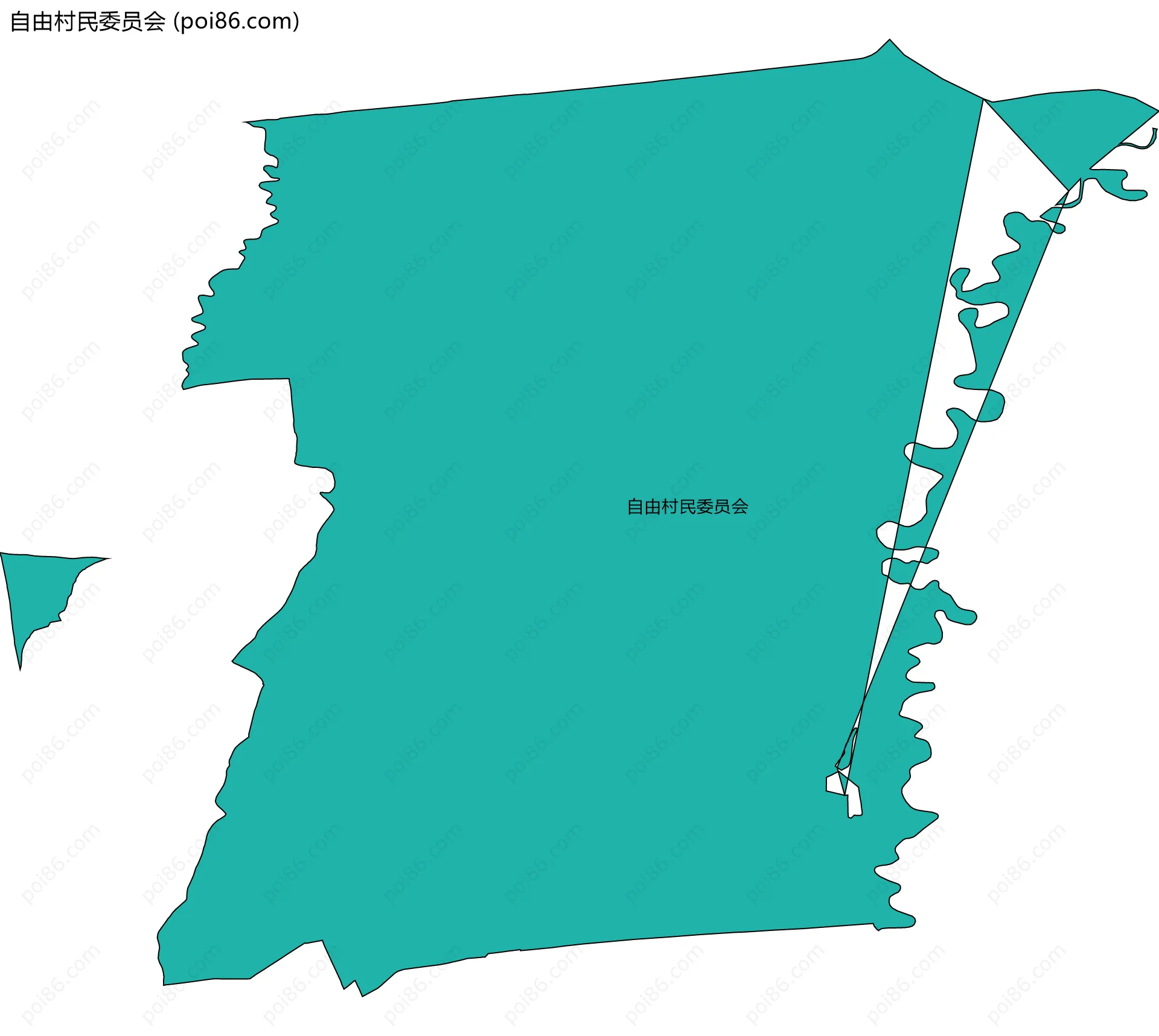 自由村民委员会边界地图