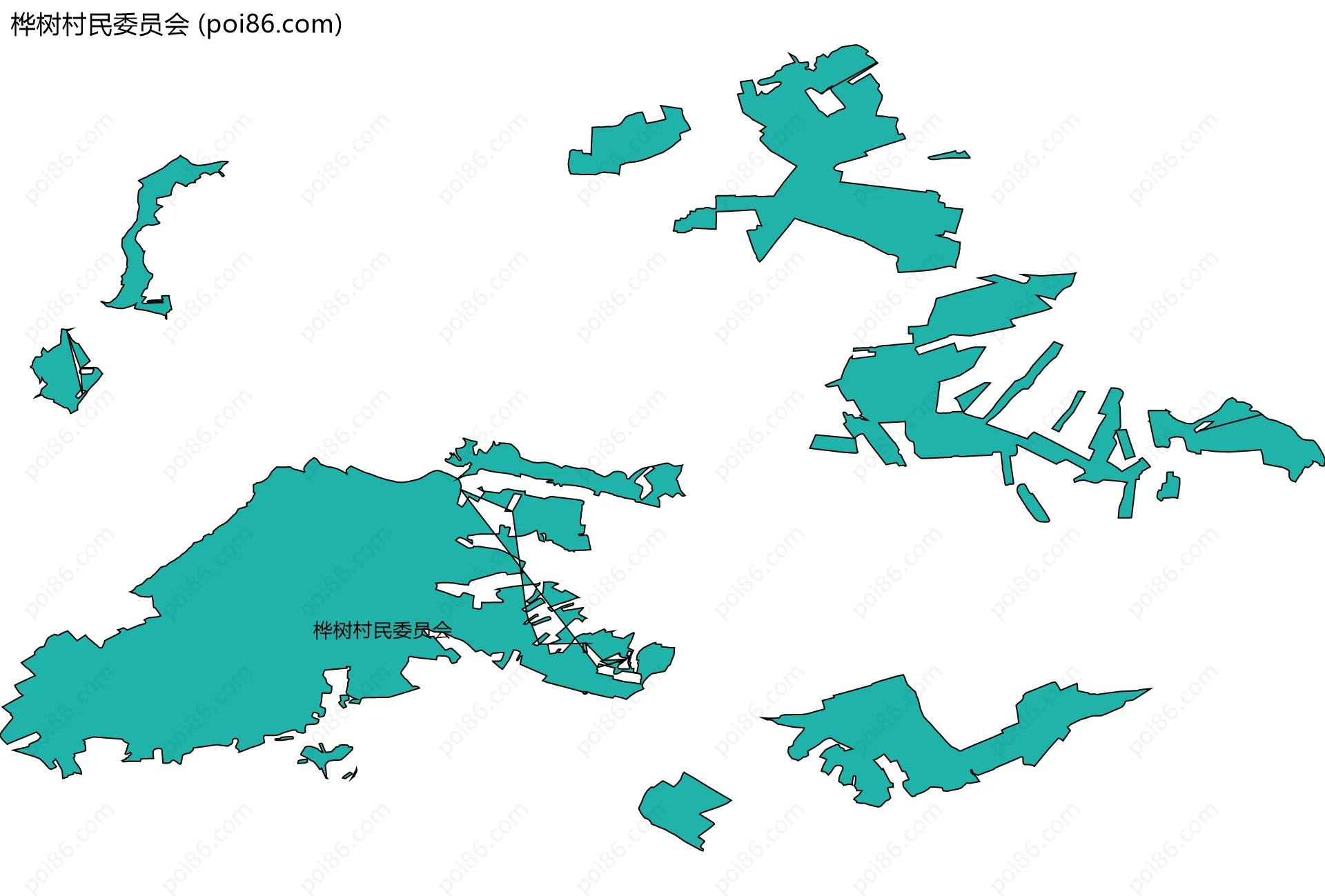 桦树村民委员会边界地图
